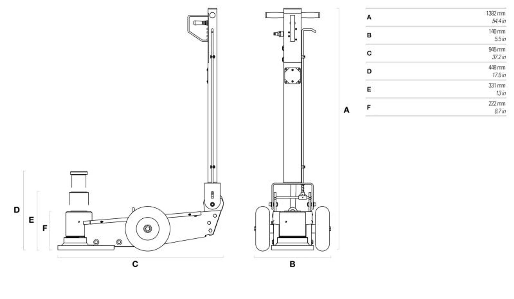 Cattini M60/22 MAMMUT Oil-Pneumatic Jacks load capacity= 60/30 t.; pistons=2; min. height = 220.00 mm (img_007) Cattini M60/22 MAMMUT Oil-Pneumatic Jacks load capacity= 60/30 t.; pistons=2; min. height = 220.00 mm (img_007)
