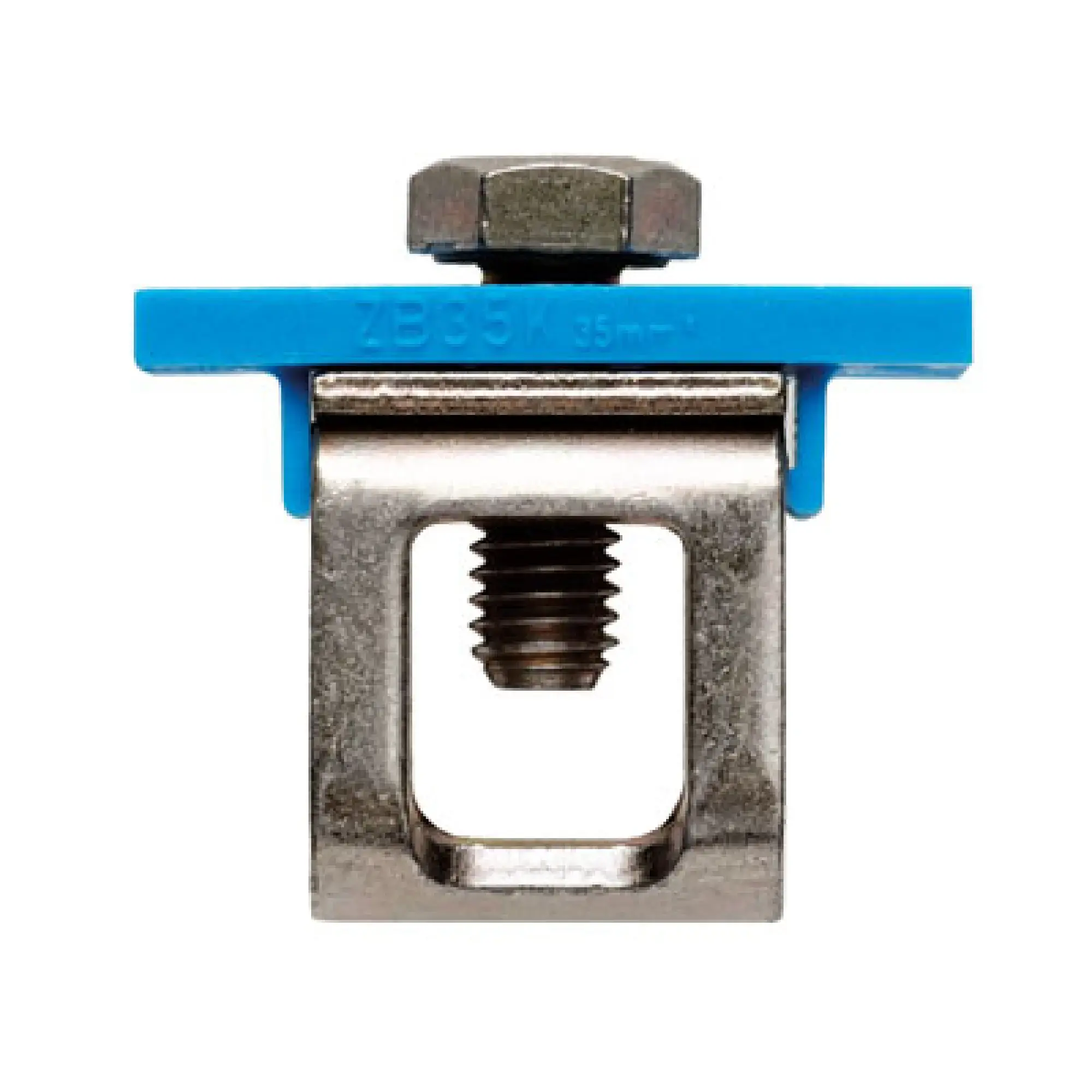 Weidmüller 0502680000 Clamping yoke (bus-bar), Clamping yoke, blue, 35 mm², Width: 14 mm, M 6, Steel (img_001)