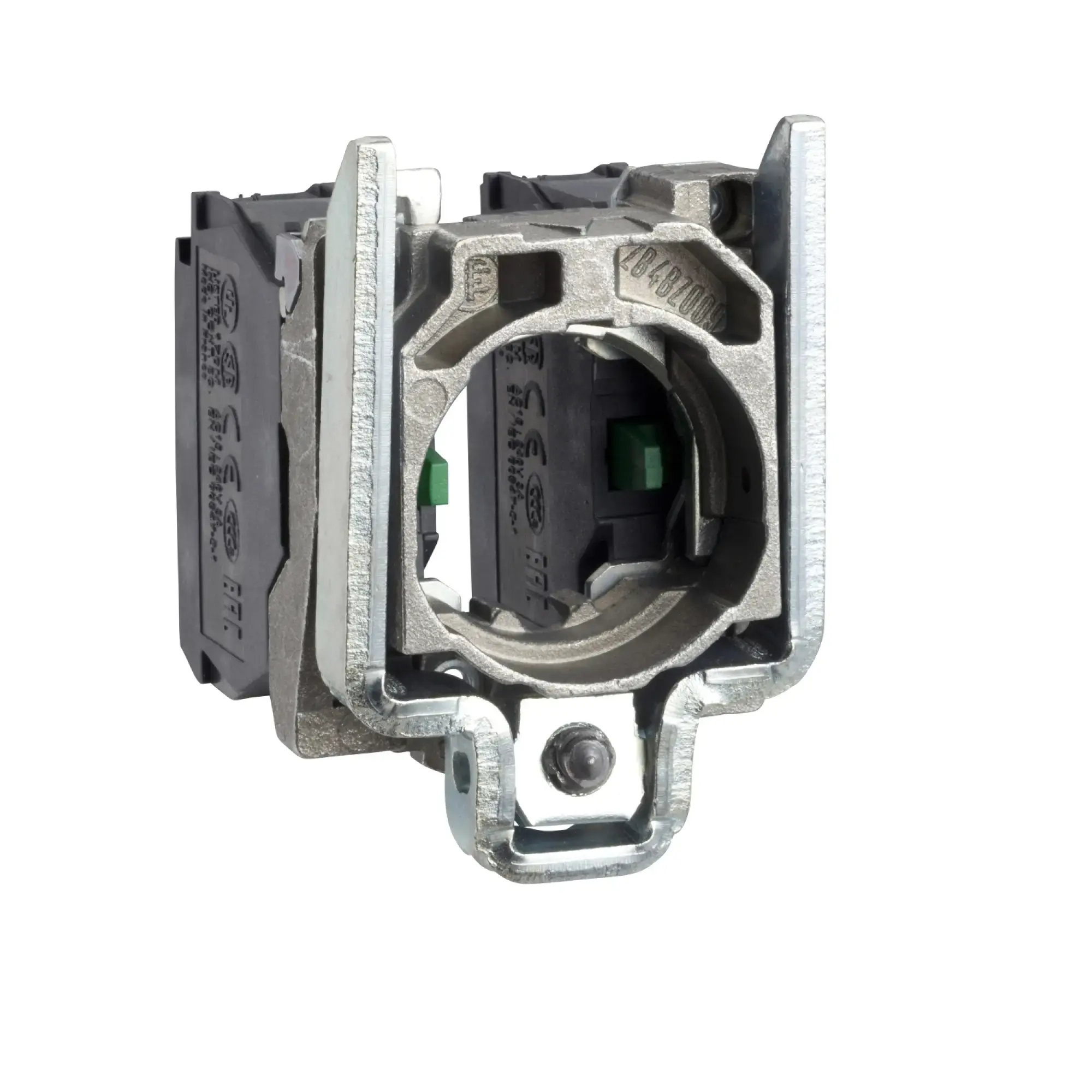 Schneider Electric ZD4PA103 Auxiliary contact block with mounting flange, Harmony XB4, Metal, 22mm, for joysticks with 2 directions, 1S per direction, screw terminal (img_002)