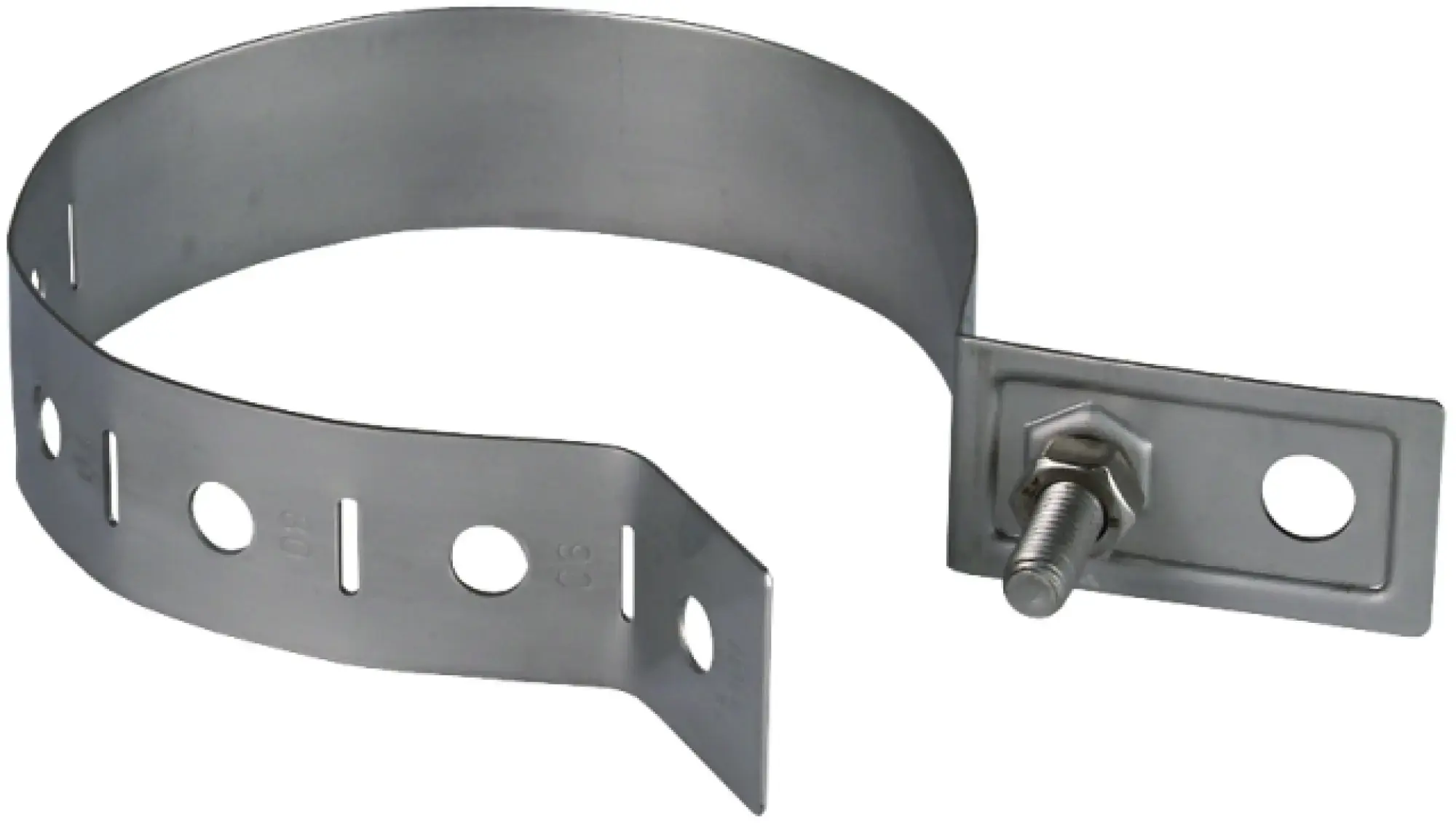 Dehn 423019 Downpipe clamp 60-100mm, StSt with connection bore D 10.5mm (img_001)