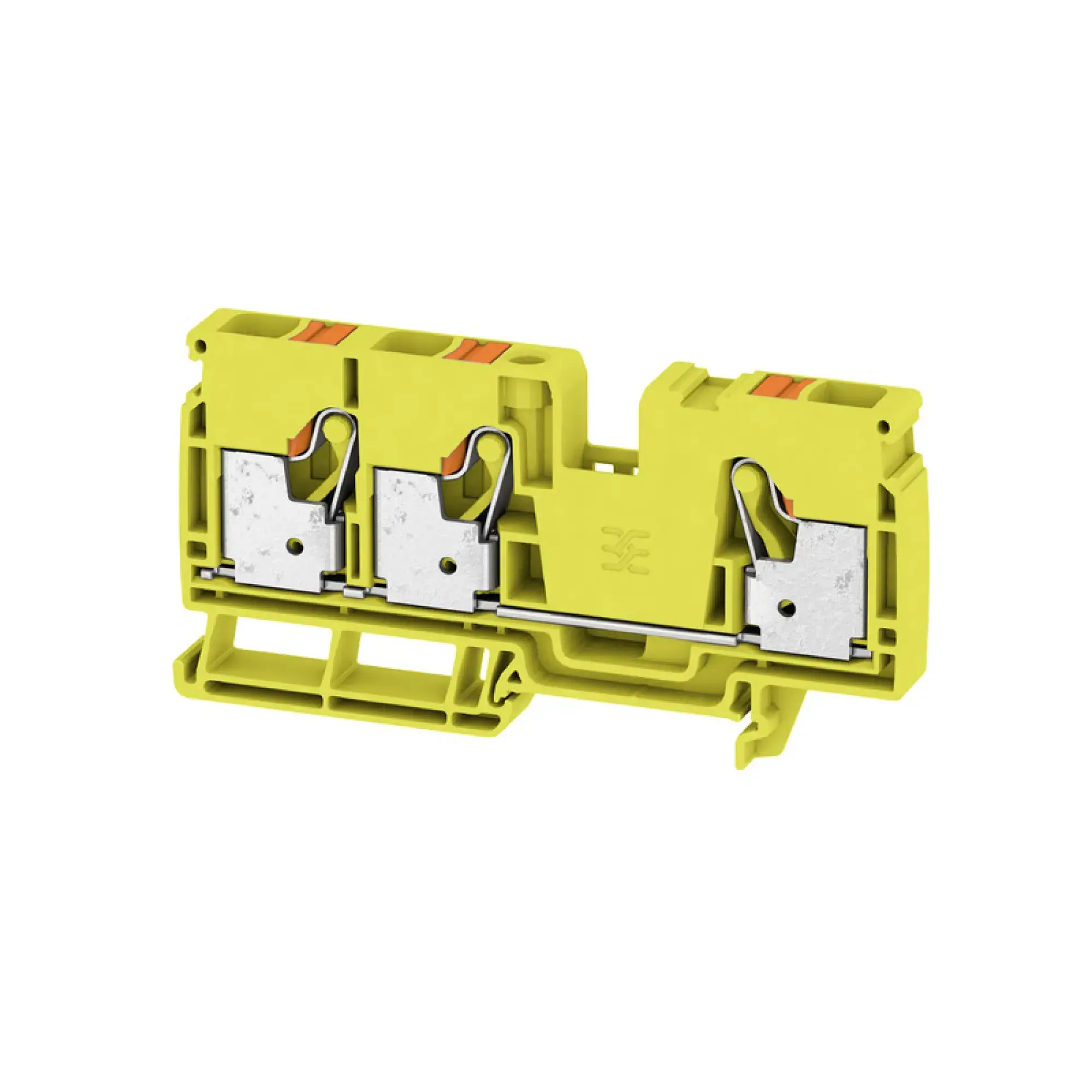 Weidmüller 2819950000 Feed-through terminal block, PUSH IN, yellow, 10 mm², 57 A, 1000 V, Number of connections: 3 (img_001)