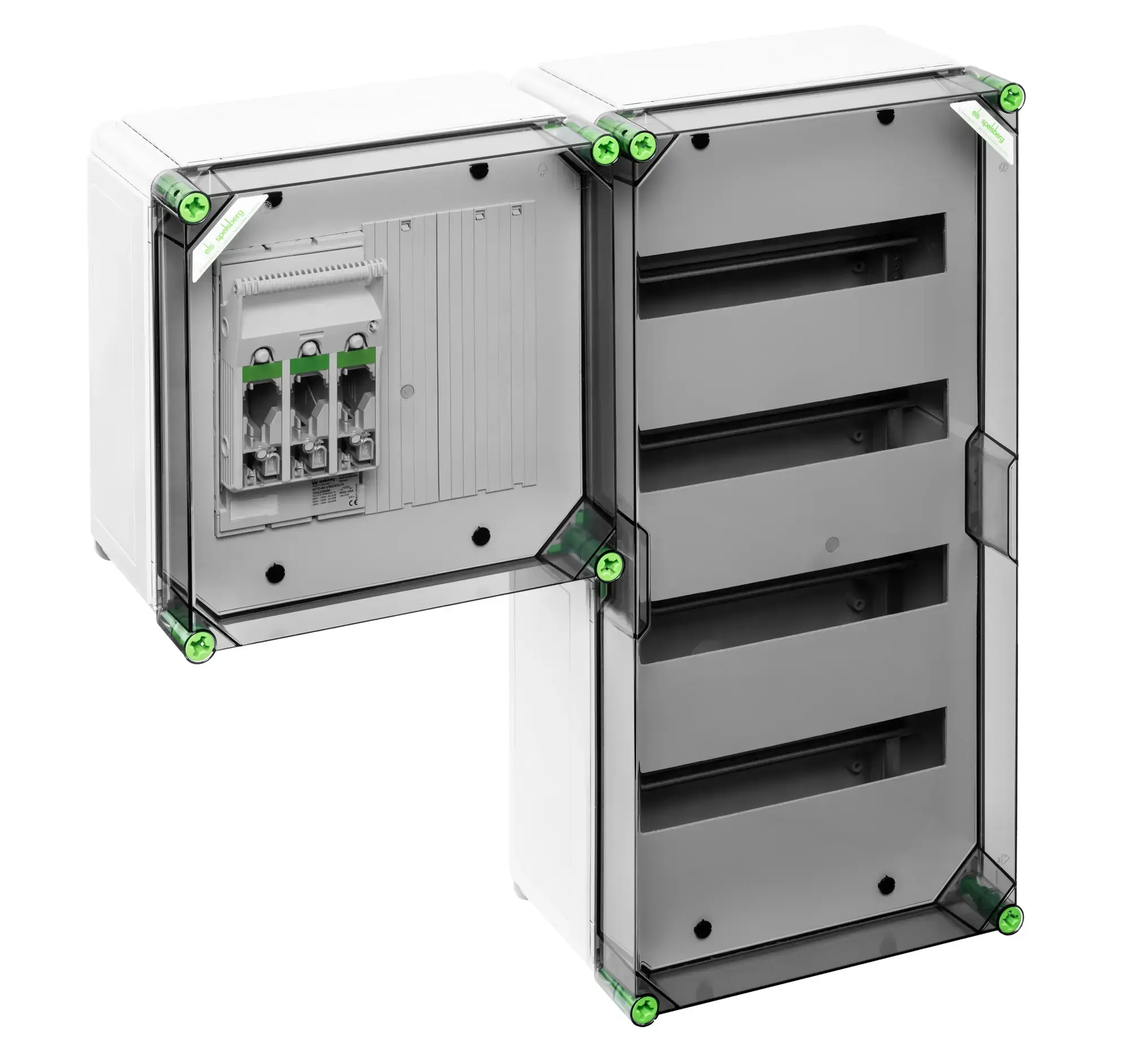 Spelsberg 03350701 GTi inverter collectors, transparent, Type of protection IP65, Impact strength IK08, Protection class II, Rated voltage 400V AC, Halogen free (img_001)