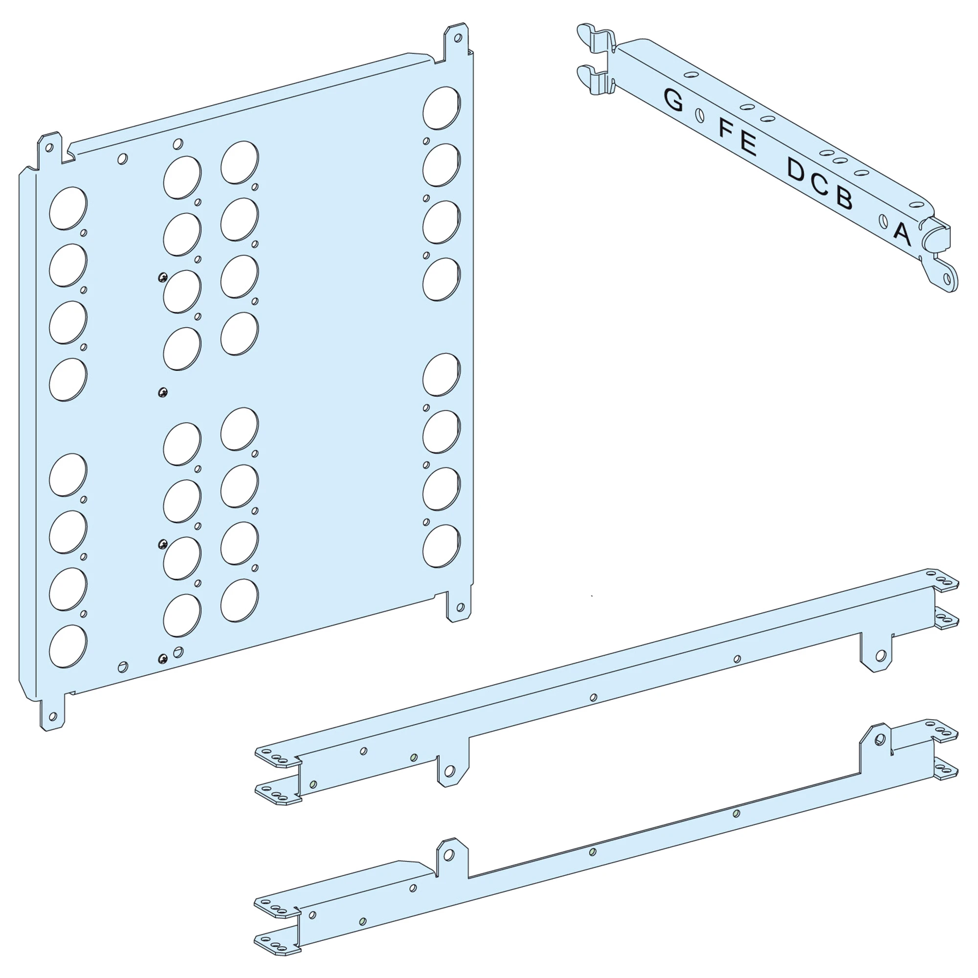 Schneider Electric LVS03458 PrismaSeT-P, Mounting plate, for network switching, INS-INV/NSX400-630, Rotary drive, horizontal, Width=650mm, Height=10 modules (img_001) Schneider Electric LVS03458 PrismaSeT-P, Mounting plate, for network switching, INS-INV/NSX400-630, Rotary drive, horizontal, Width=650mm, Height=10 modules (img_001)