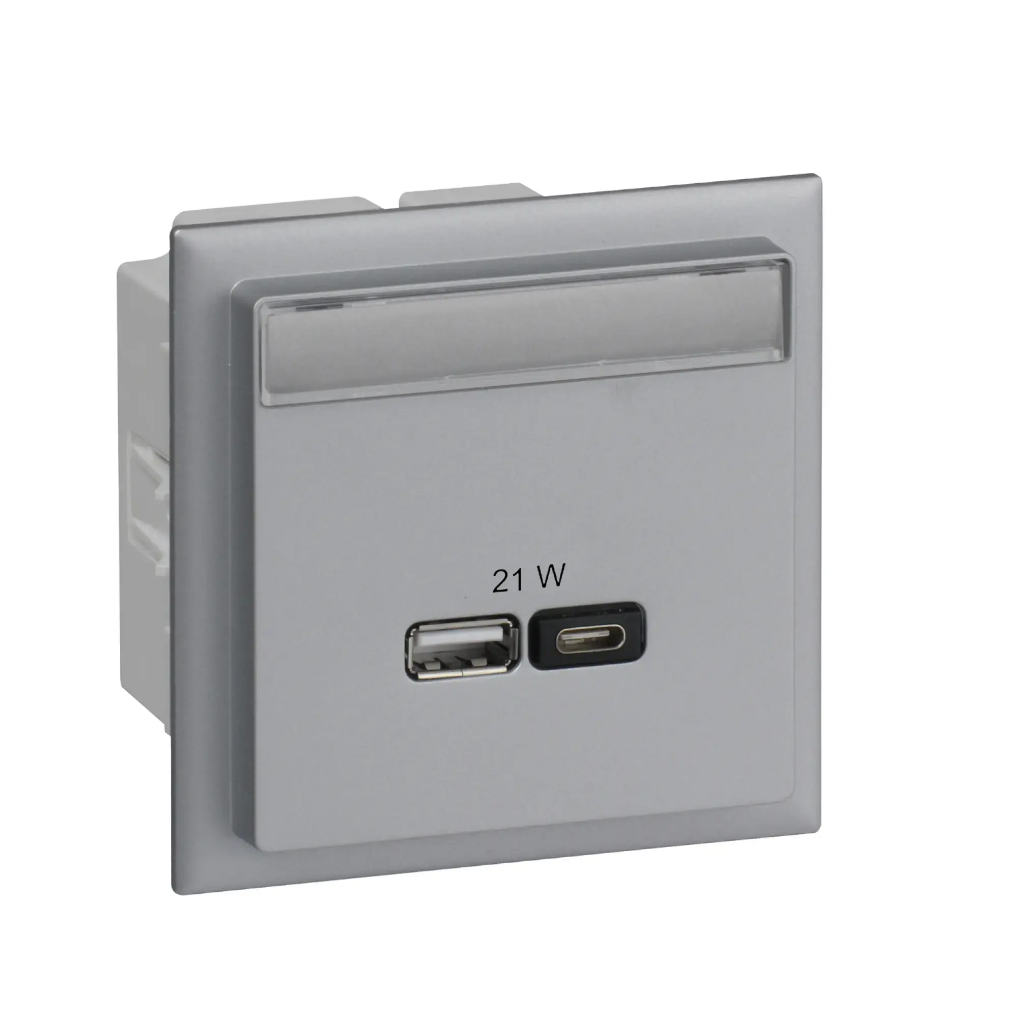 Schneider Electric INS60523 USB Charging Station A+C 2 Out. max. 2.4A Cover Labelling Field Alu TYPE:CYB USB A+C (img_002)