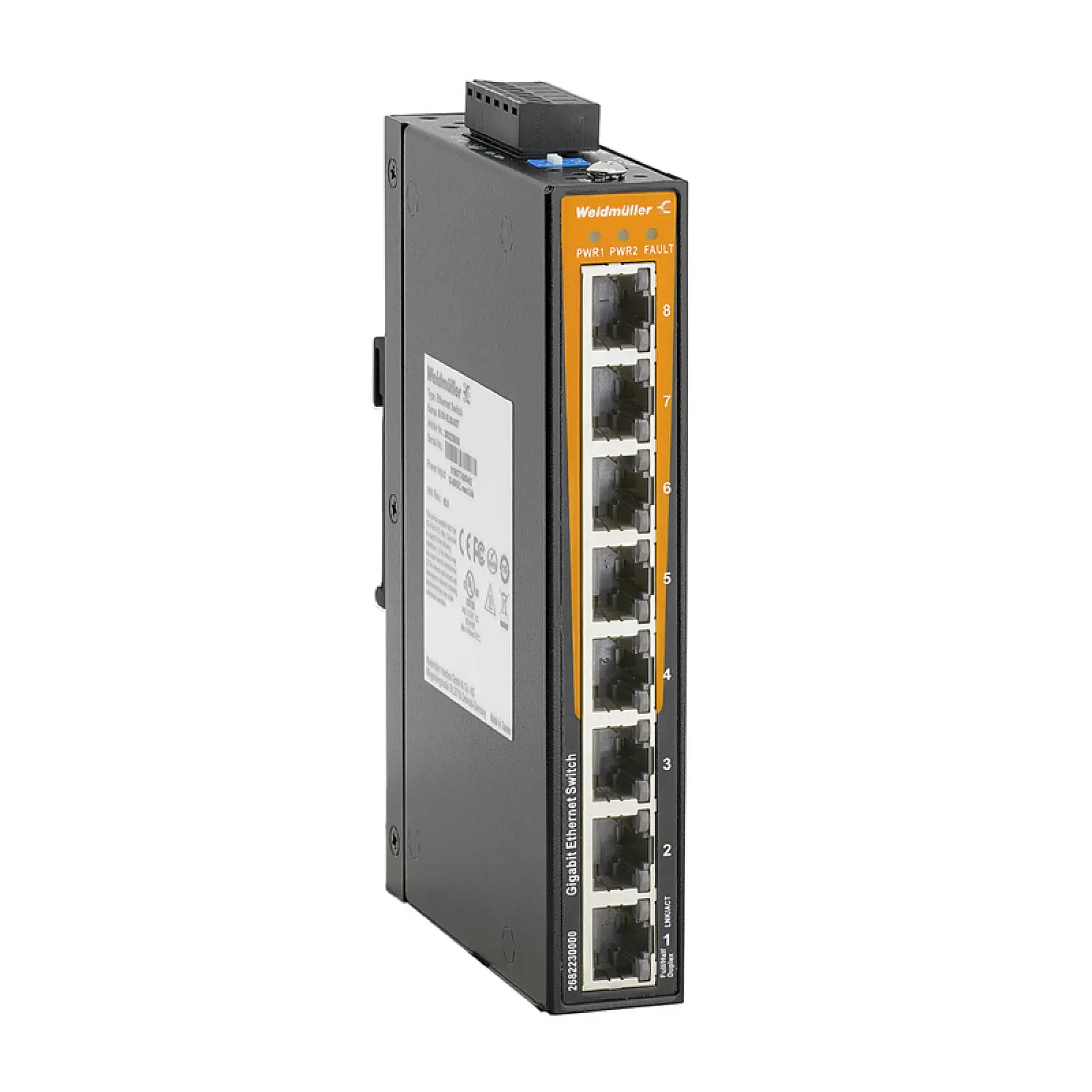 Weidmüller 2682230000 Network switch (unmanaged), unmanaged, Gigabit Ethernet, Number of ports: 8x RJ45, -40 °C...75 °C, IP30 (img_001) Weidmüller 2682230000 Network switch (unmanaged), unmanaged, Gigabit Ethernet, Number of ports: 8x RJ45, -40 °C...75 °C, IP30 (img_001)