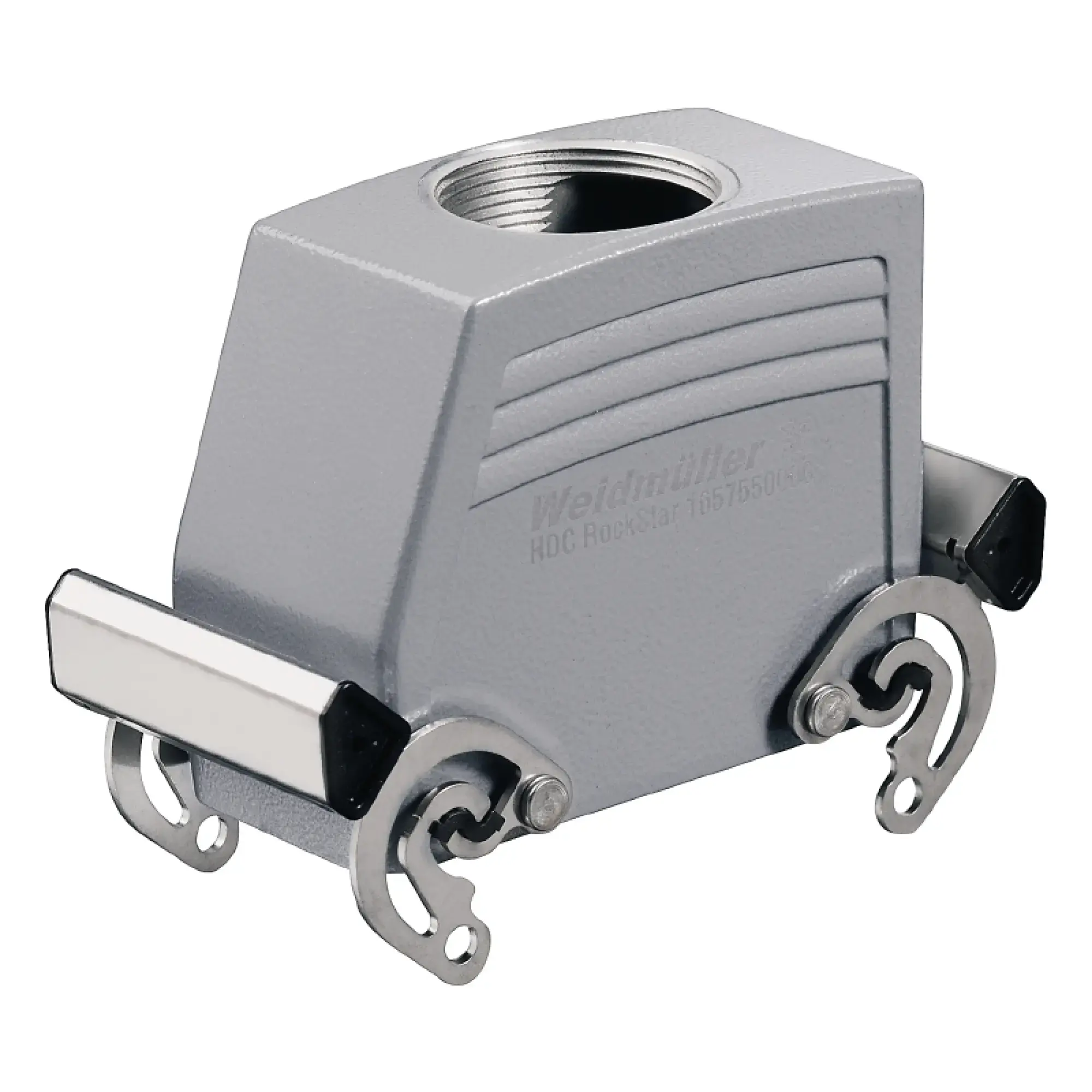 Weidmüller 1657550000 Housing (industry plug-in connectors), Cable entry from top, Plug housing, Side-locking clamp on upper side, Size: 6, IP65 (in plugged condition) (img_001)