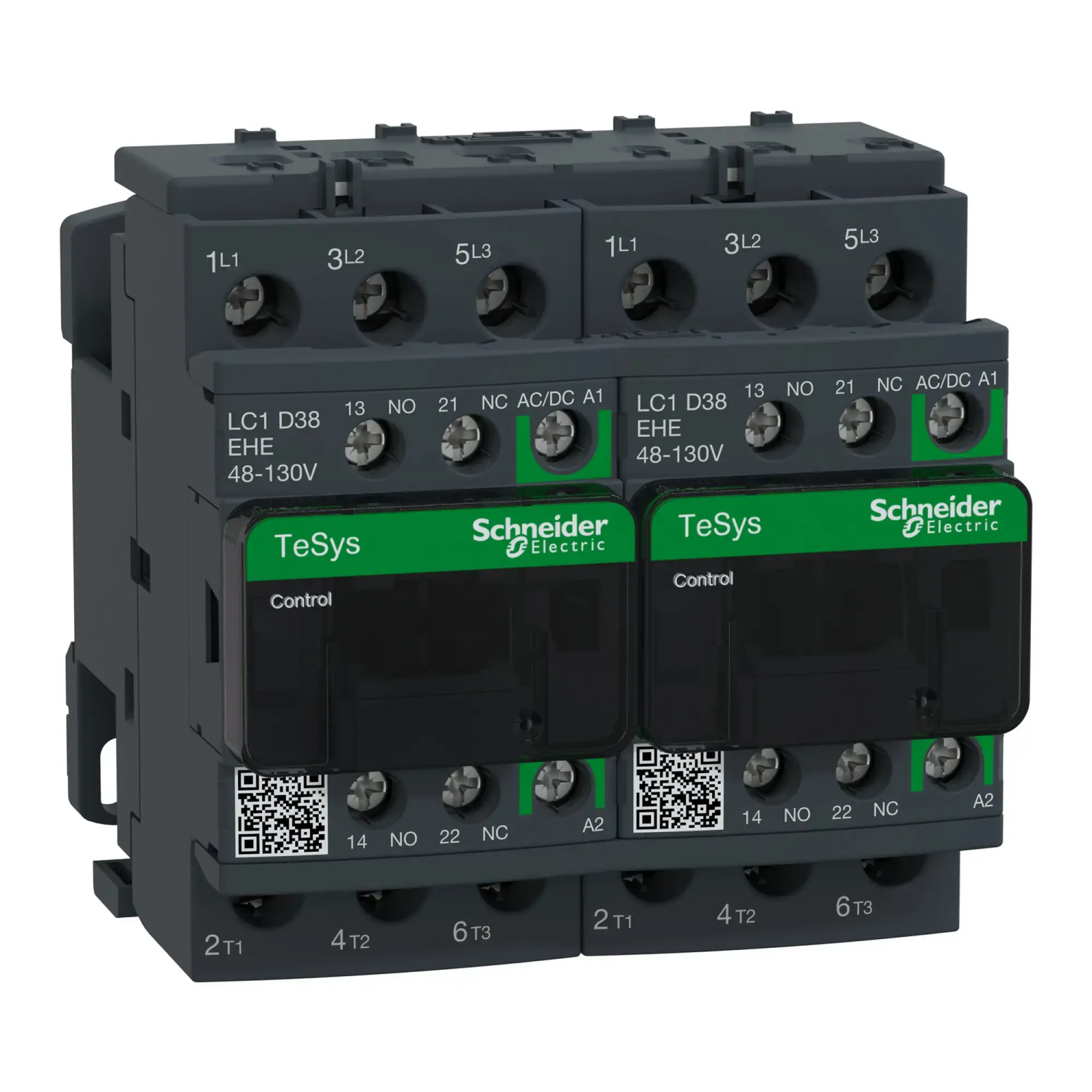 Schneider Electric LC2D38EHE Reversing contactor combination, 3p+1NO+1NC, 18.5kW/400V/AC3, 38A, Coil 48-130V AC/DC (img_002)