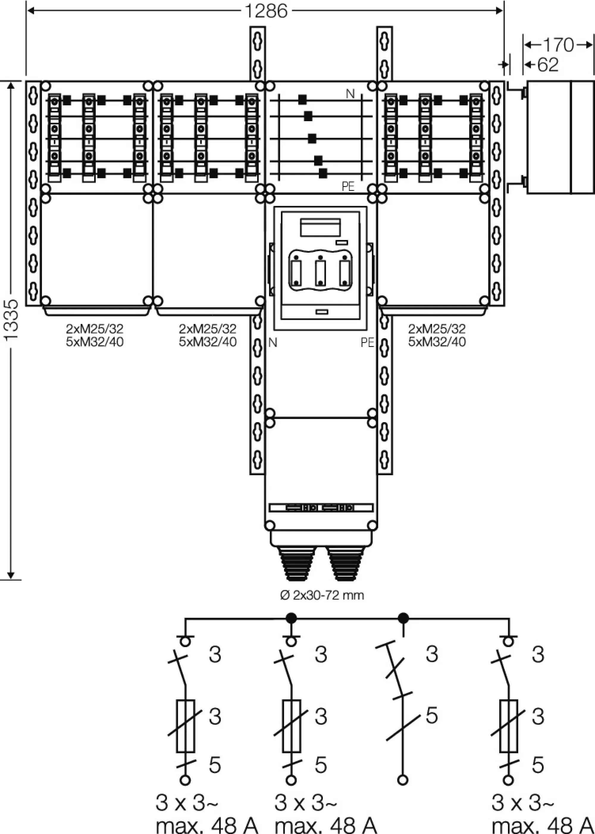 Hensel 20001276 PV-Wechselrichter-Sammler, 220kVA, 3-phasige Wechselrichter Mi PV 5341 (img_002)