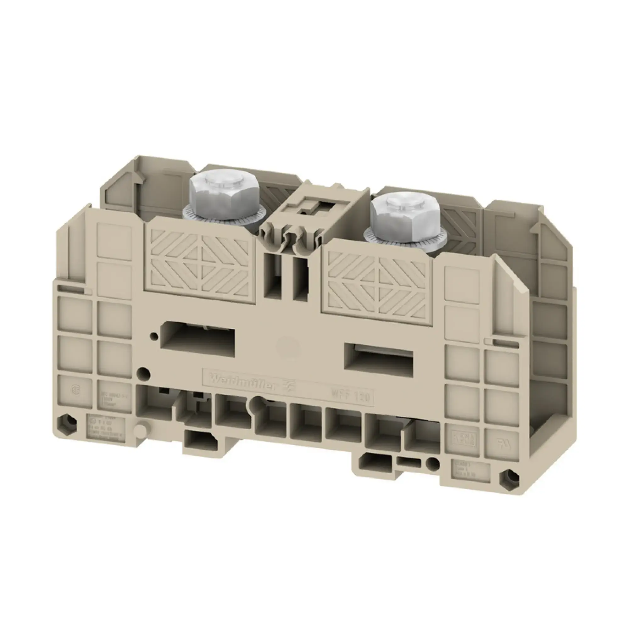 Weidmüller 1028500000 Stud terminal, Threaded stud connection, dark beige, 120 mm², 269 A, 1000 V, Number of connections: 2, Number of levels: 1, TS 35, V-0, Wemid (img_001) Weidmüller 1028500000 Stud terminal, Threaded stud connection, dark beige, 120 mm², 269 A, 1000 V, Number of connections: 2, Number of levels: 1, TS 35, V-0, Wemid (img_001)