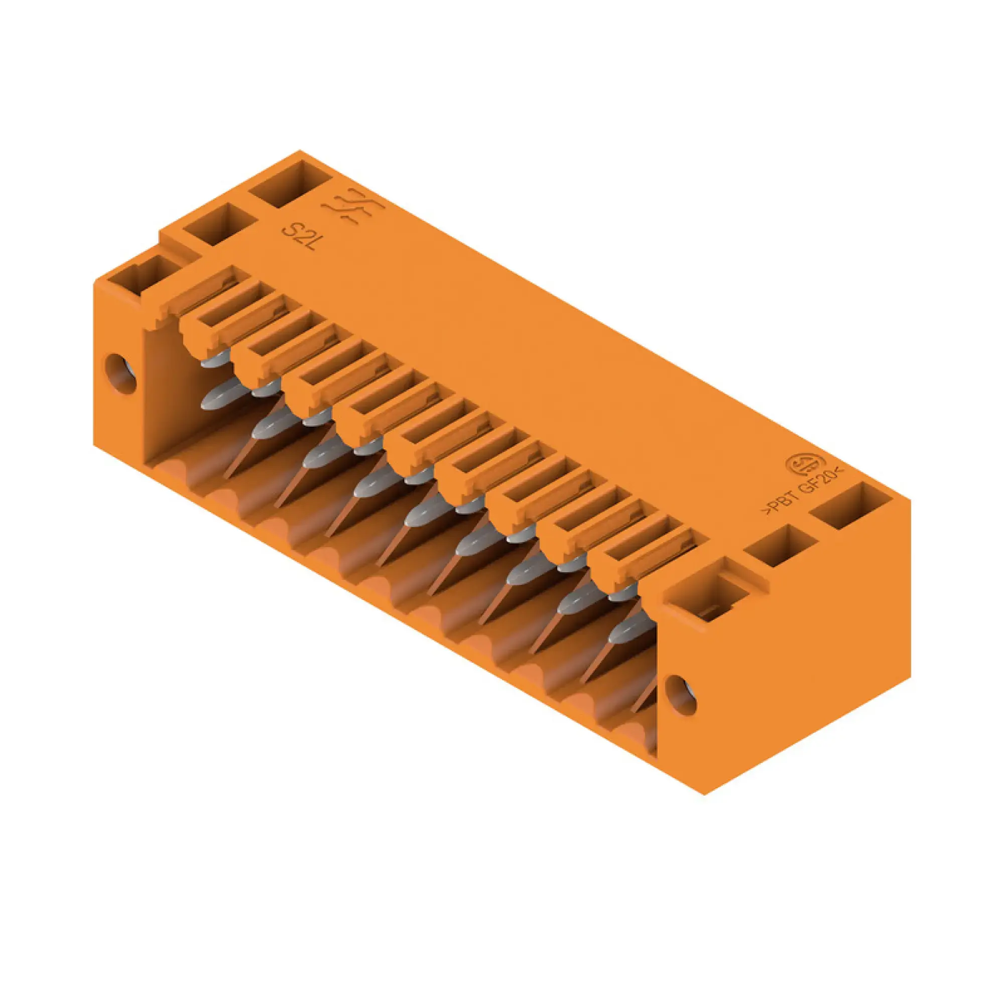 Weidmüller 1728540000 PCB connector (board connection), 125 V, 10 A, Pitch in mm: 3.50, Number of poles: 20, THT solder connection, Box (img_001)