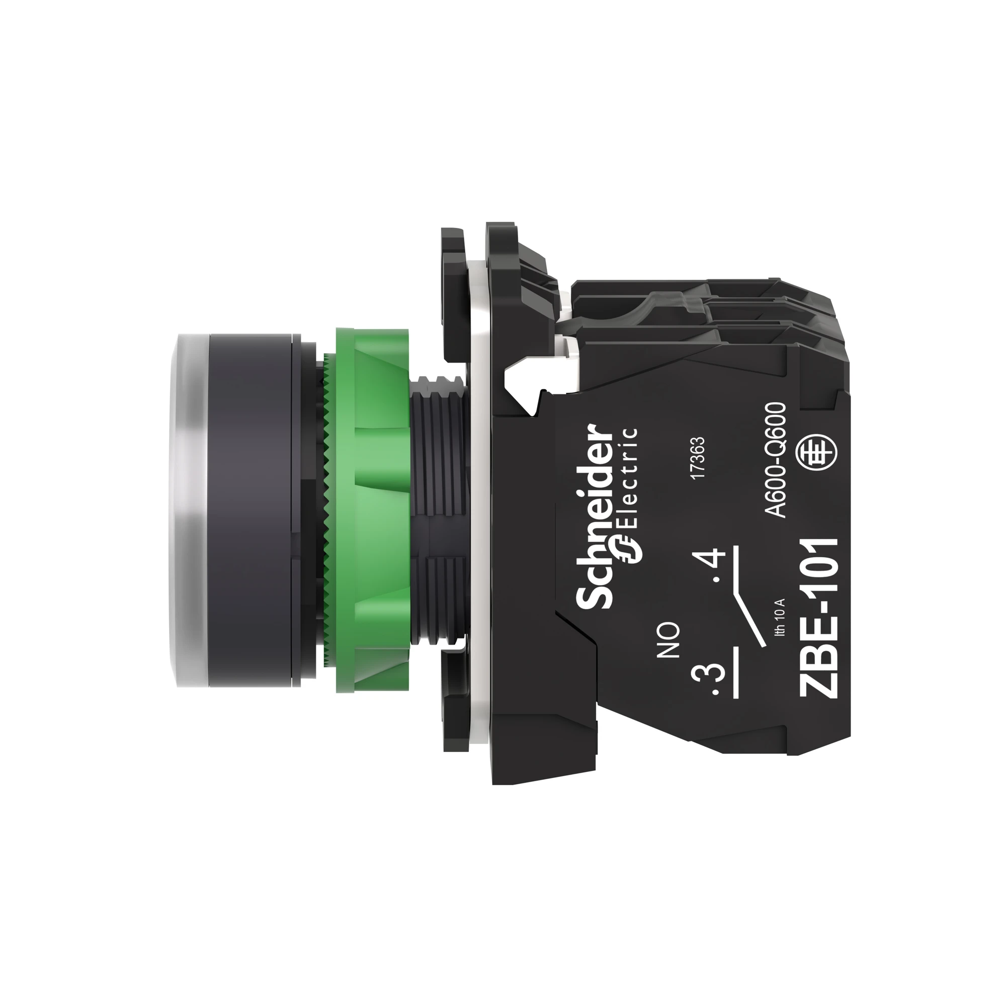 Schneider Electric XB5AW31M5 Illuminated pushbutton, Harmony XB5, plastic, white, 22mm, universal LED, smooth dome, 1NC + 1NO, 230-240V AC (img_007) Schneider Electric XB5AW31M5 Illuminated pushbutton, Harmony XB5, plastic, white, 22mm, universal LED, smooth dome, 1NC + 1NO, 230-240V AC (img_007)