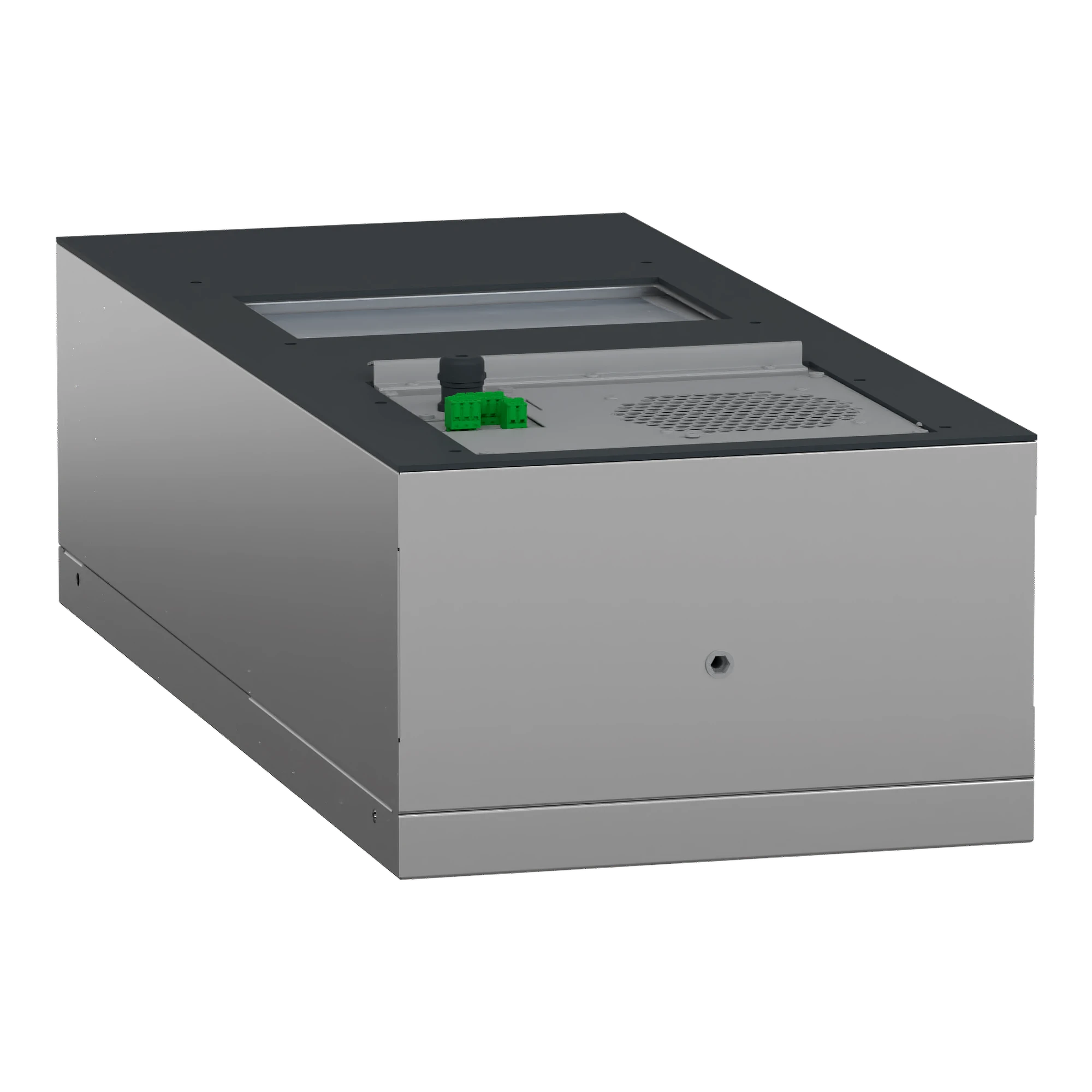 Schneider Electric NSYCUX1K2P4DG Wall-mounted cooling unit, connected, Climasys CU, stainless steel, 1kW, 2 poles, 400/460V, 50/60Hz, IP55 (img_007) Schneider Electric NSYCUX1K2P4DG Wall-mounted cooling unit, connected, Climasys CU, stainless steel, 1kW, 2 poles, 400/460V, 50/60Hz, IP55 (img_007)