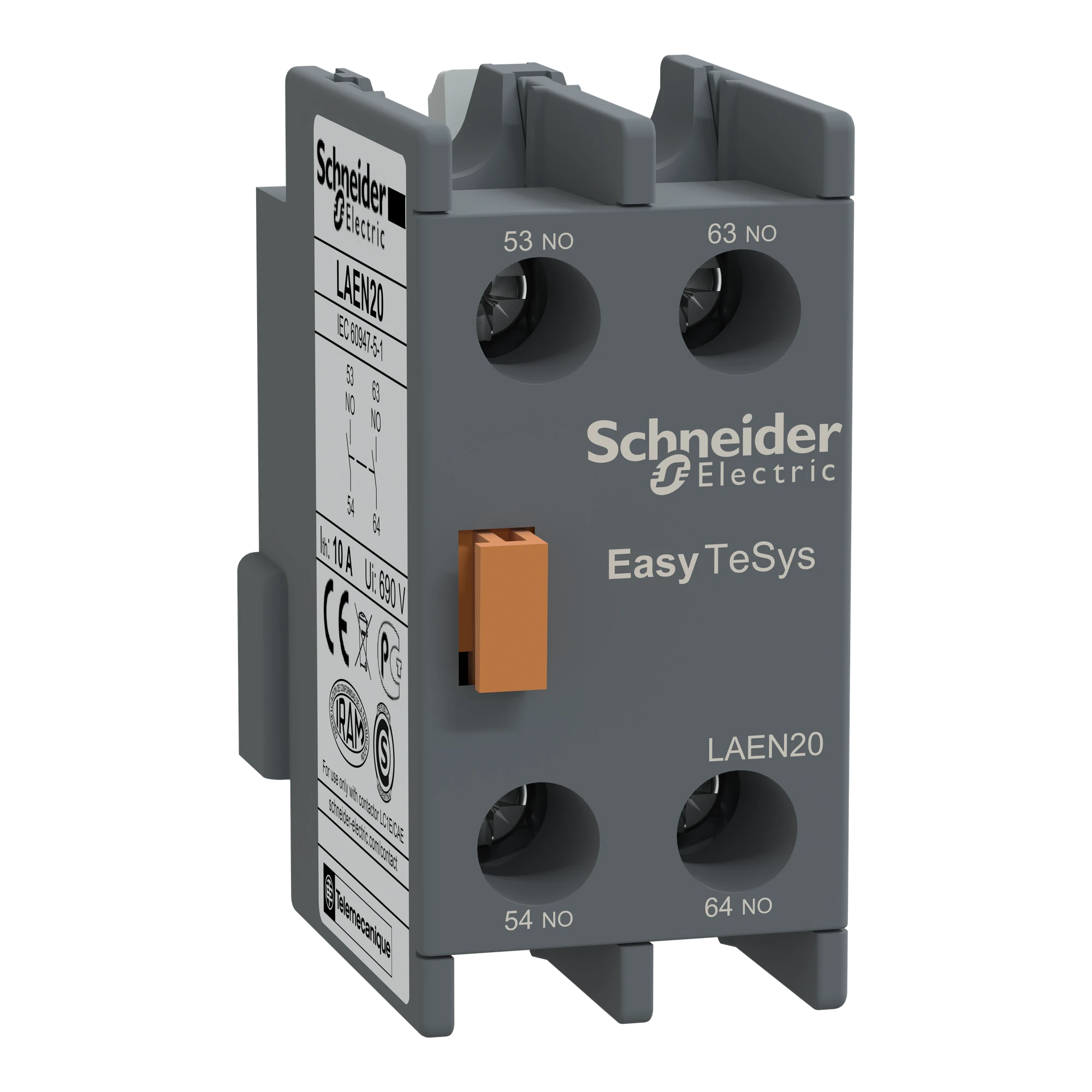 Schneider Electric LAEN20 Easy TeSys Hilfskontakt 2NO für Leistungsschütze und Relais (img_001)