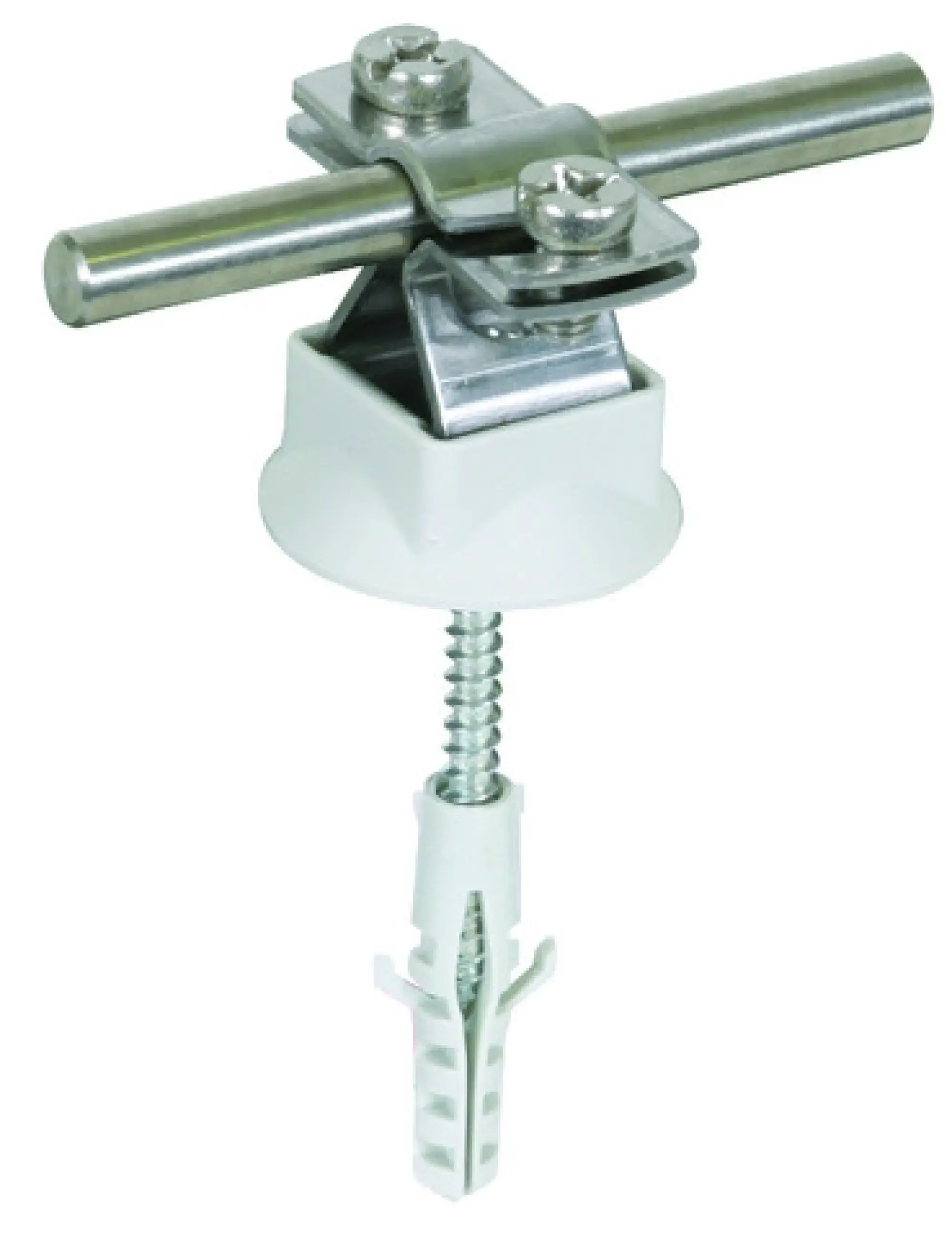 Dehn 274160 Conductor holder StSt f. Rd 8-10mm with cover plate and fixing material (img_001)