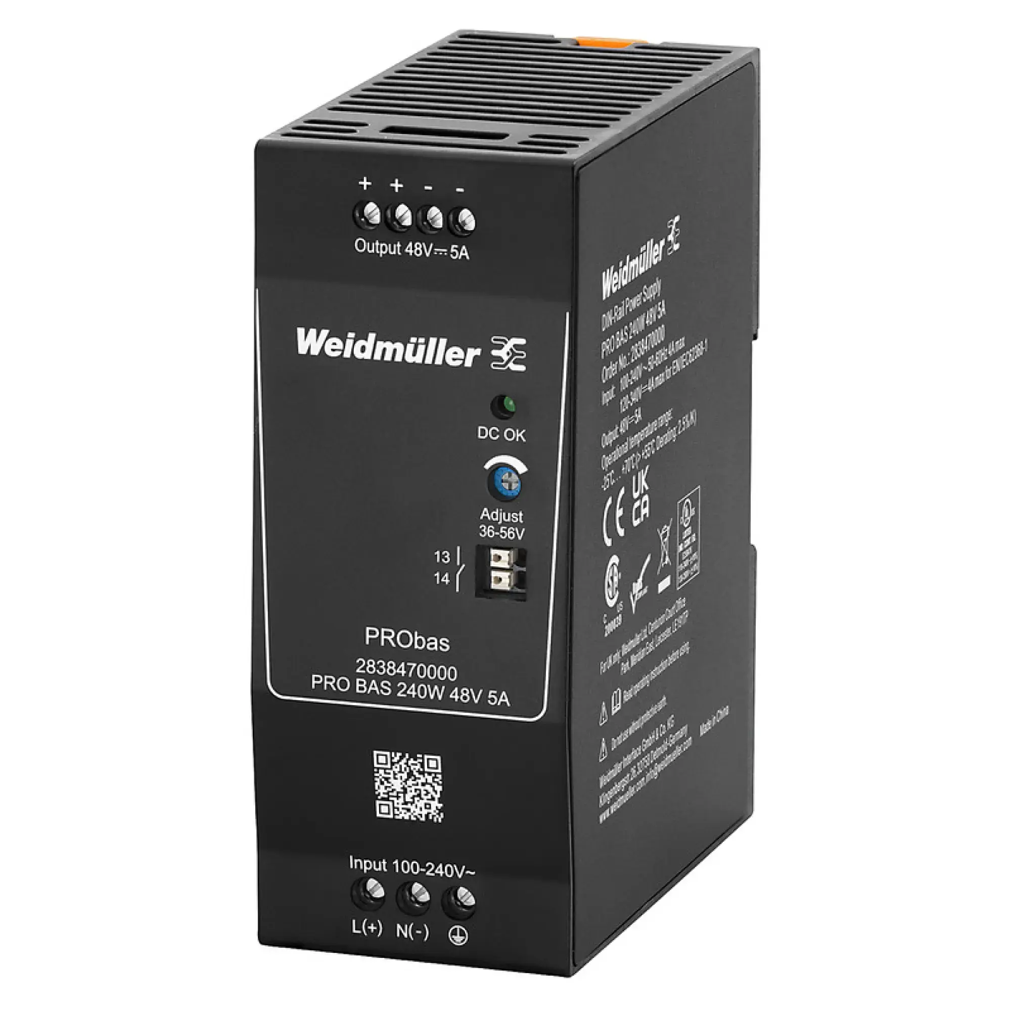 Weidmüller 2838470000 Power supply, Power supply, switch-mode power supply unit, 240 W, 5 A @ 55 °C (img_001)