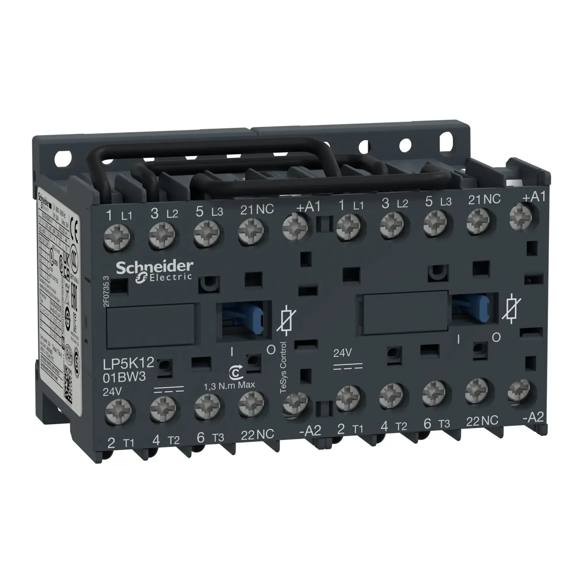Schneider Electric LP5K1201BW3 Reversing Contactor Combination, 3p, 12A, Coil 24V DC (img_003)