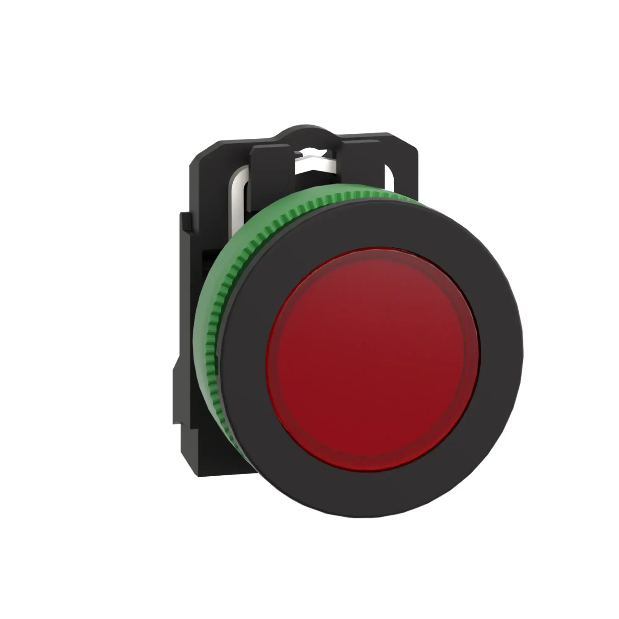 Schneider Electric XB5FVM4 Indicator light, Harmony XB5F, plastic, antimicrobial, red, 30mm, universal LED, smooth dome, 230-240V AC (img_001)