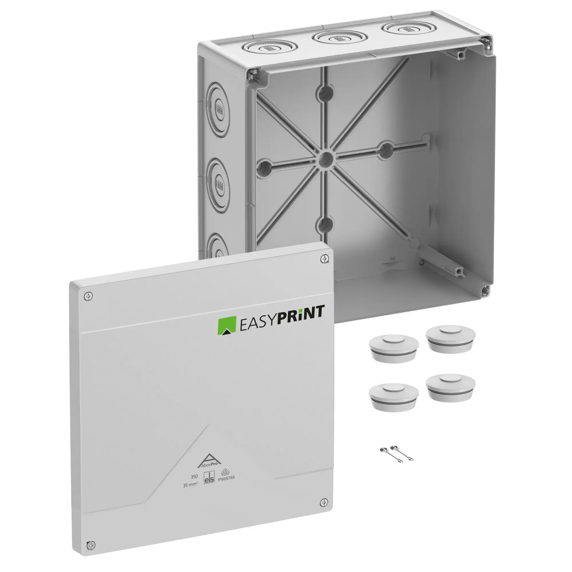 Spelsberg 435400EP Junction box, Type of protection IP66/IP67/IP69, max. 35², IK09, Protection class II, Ui 1000V AC, Ui 1000V DC, DLG, DNV, VDE, Halogen free (img_001)