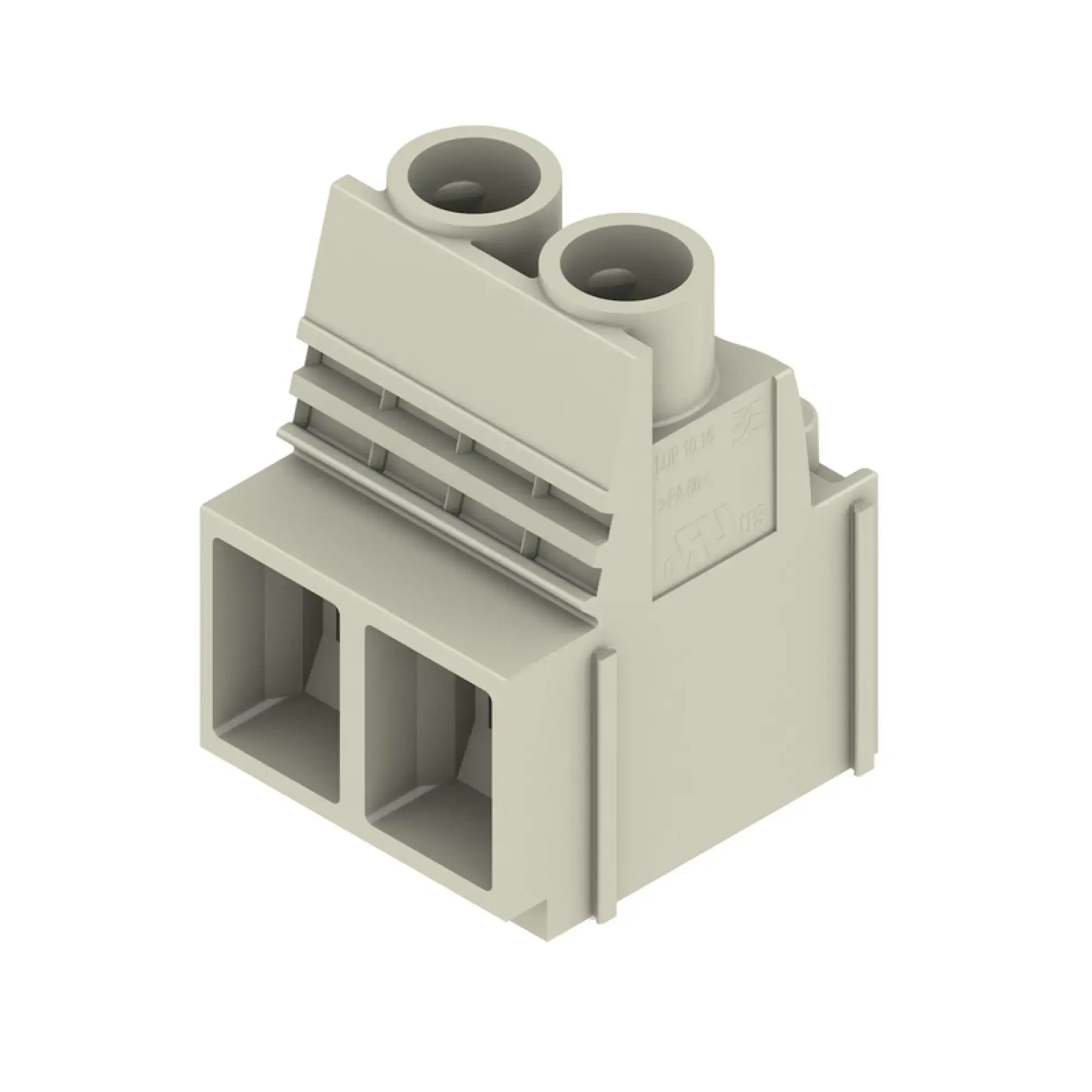 Weidmüller 2013930000 PCB terminal, 1000 V, 76 A, Pitch in mm: 10.16, 16 mm², Number of poles: 2, Clamping yoke connection, THT solder connection, 90°, Box (img_001) Weidmüller 2013930000 PCB terminal, 1000 V, 76 A, Pitch in mm: 10.16, 16 mm², Number of poles: 2, Clamping yoke connection, THT solder connection, 90°, Box (img_001)