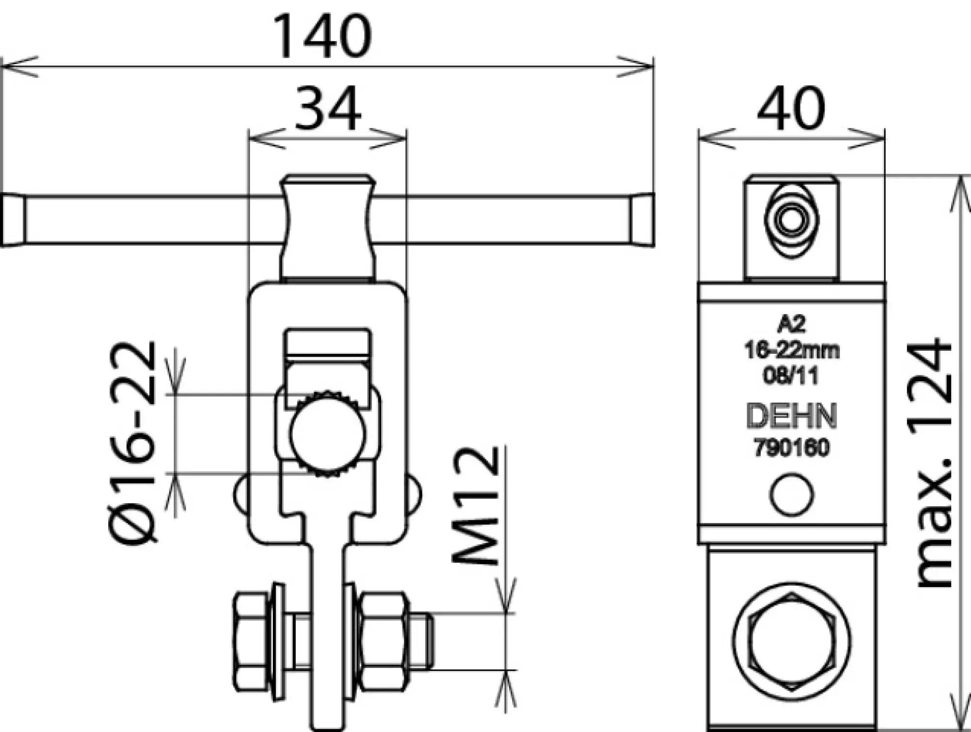 Dehn 790160 Earth bushing with ring groove D 16mm with tommy bar for 16-150mm² (img_002)