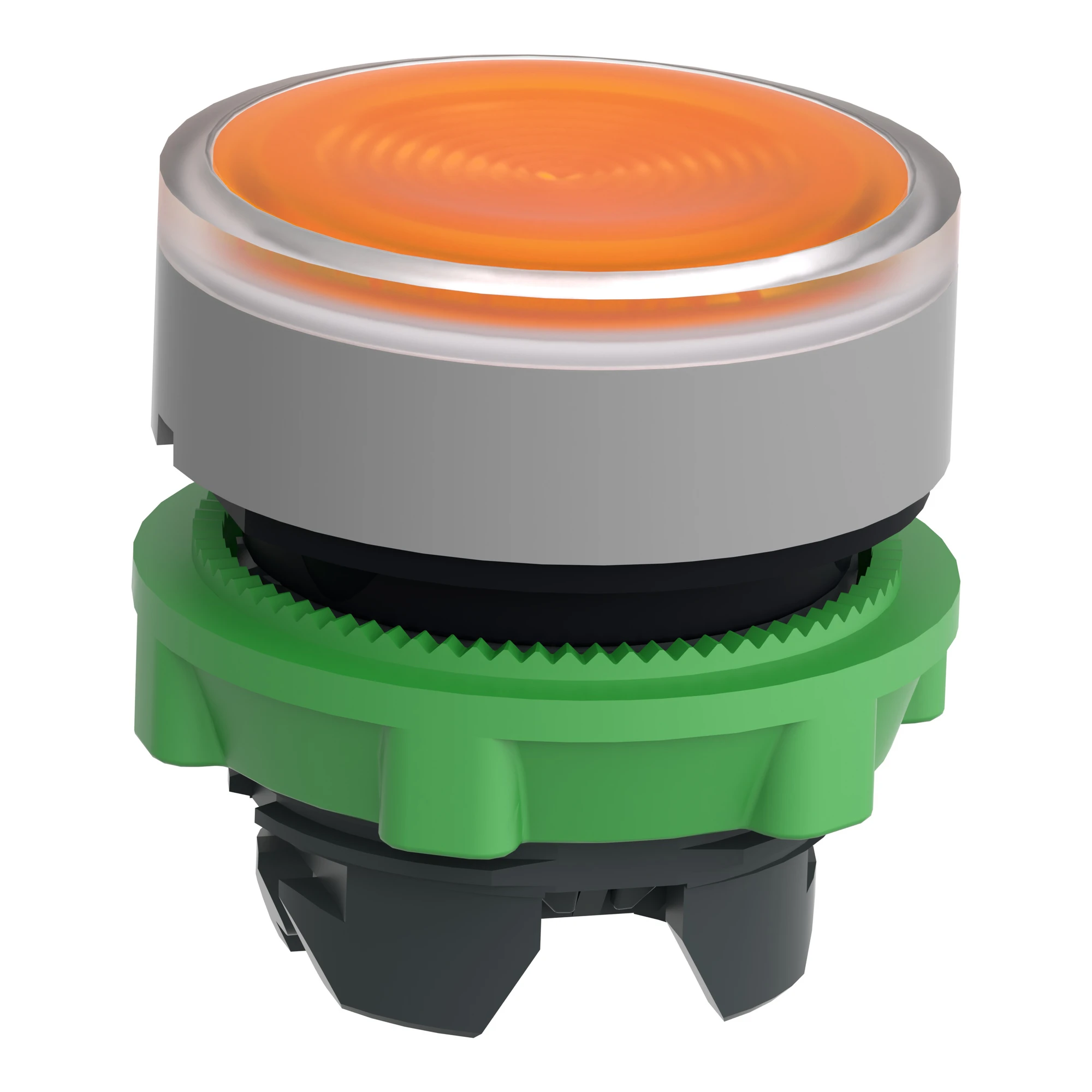 Schneider Electric ZB5AW353SC0 Illuminated push button, front element, Harmony XB5, plastic, 22mm, light gray, orange, for universal LED, grooved (img_006)