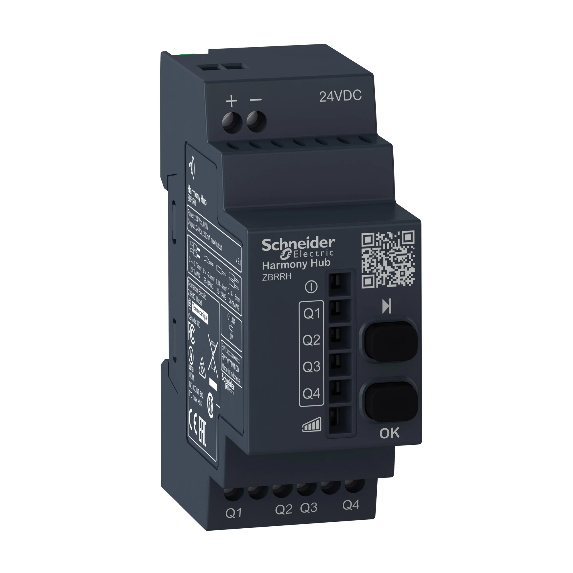 Schneider Electric ZBRRH Receiver for Harmony Hub, configurable, 4 PNP outputs, 200mA, 24V DC (img_001) Schneider Electric ZBRRH Receiver for Harmony Hub, configurable, 4 PNP outputs, 200mA, 24V DC (img_001)