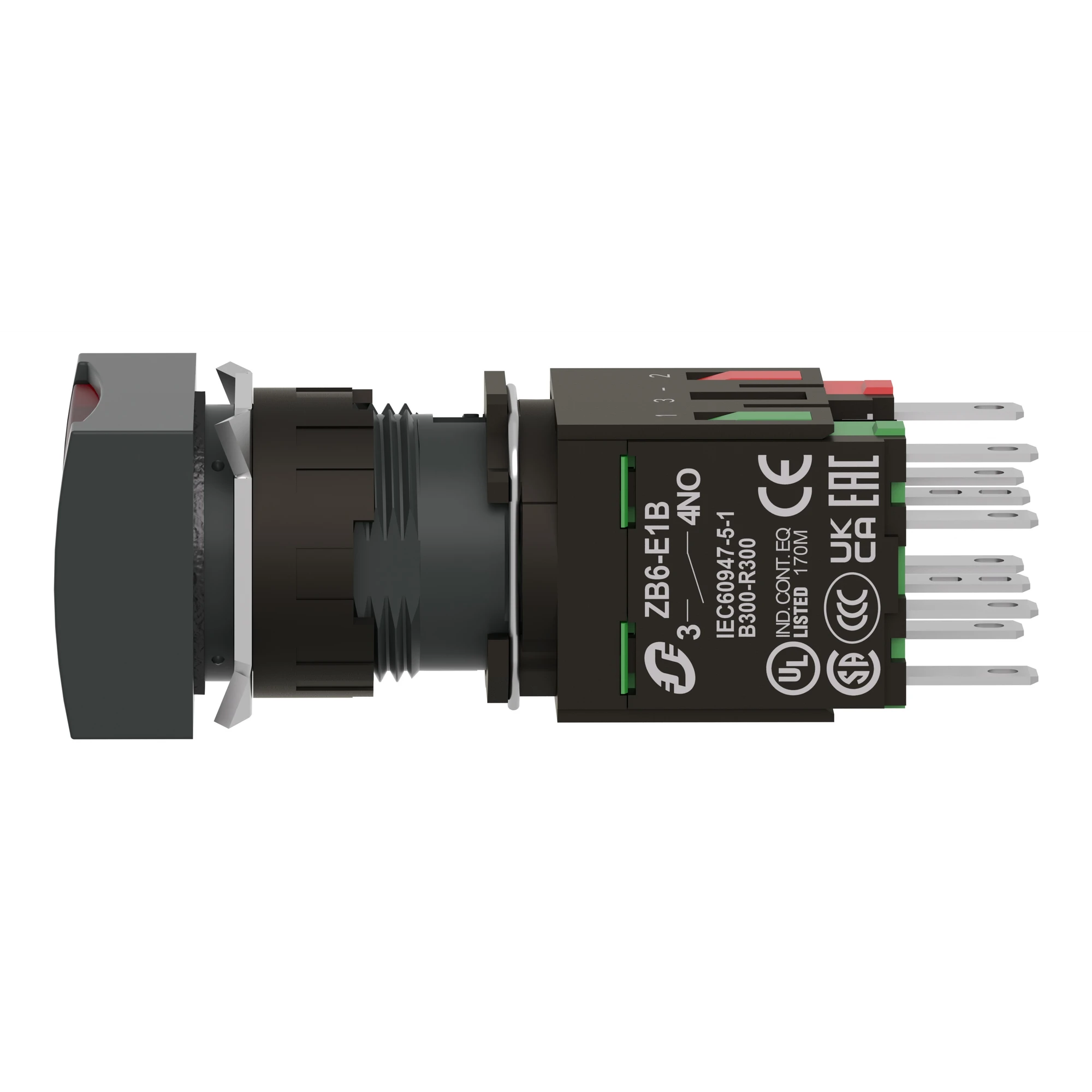Schneider Electric XB6DF4B5B Illuminated pushbutton, red Ø 16, flat, latching, 24 V, 1NO+1NC (img_006)