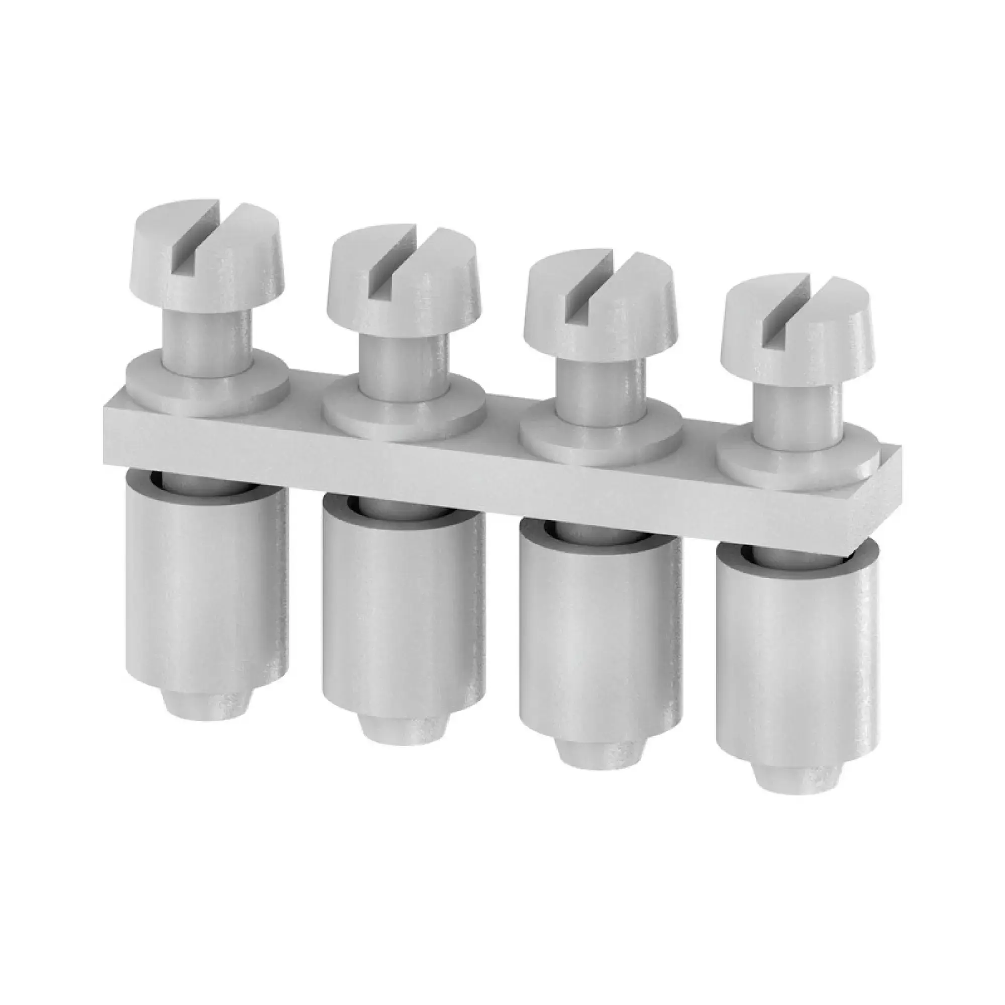 Weidmüller 0368400000 Cross-connector (terminal), when screwed in, grey, 24 A, Number of poles: 4, Pitch in mm: 5.10, Insulated: No, Width: 19.3 mm (img_001)