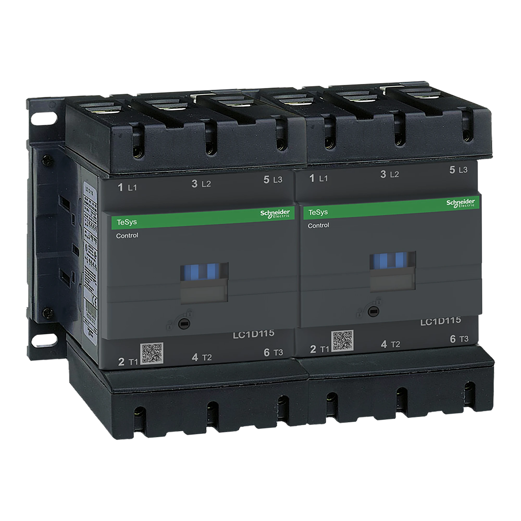 Schneider Electric LC2D1156F7 Reversing Contactor TeSys LC2-D, 3p, AC-3 440V 115A, Coil 110V AC (img_001)
