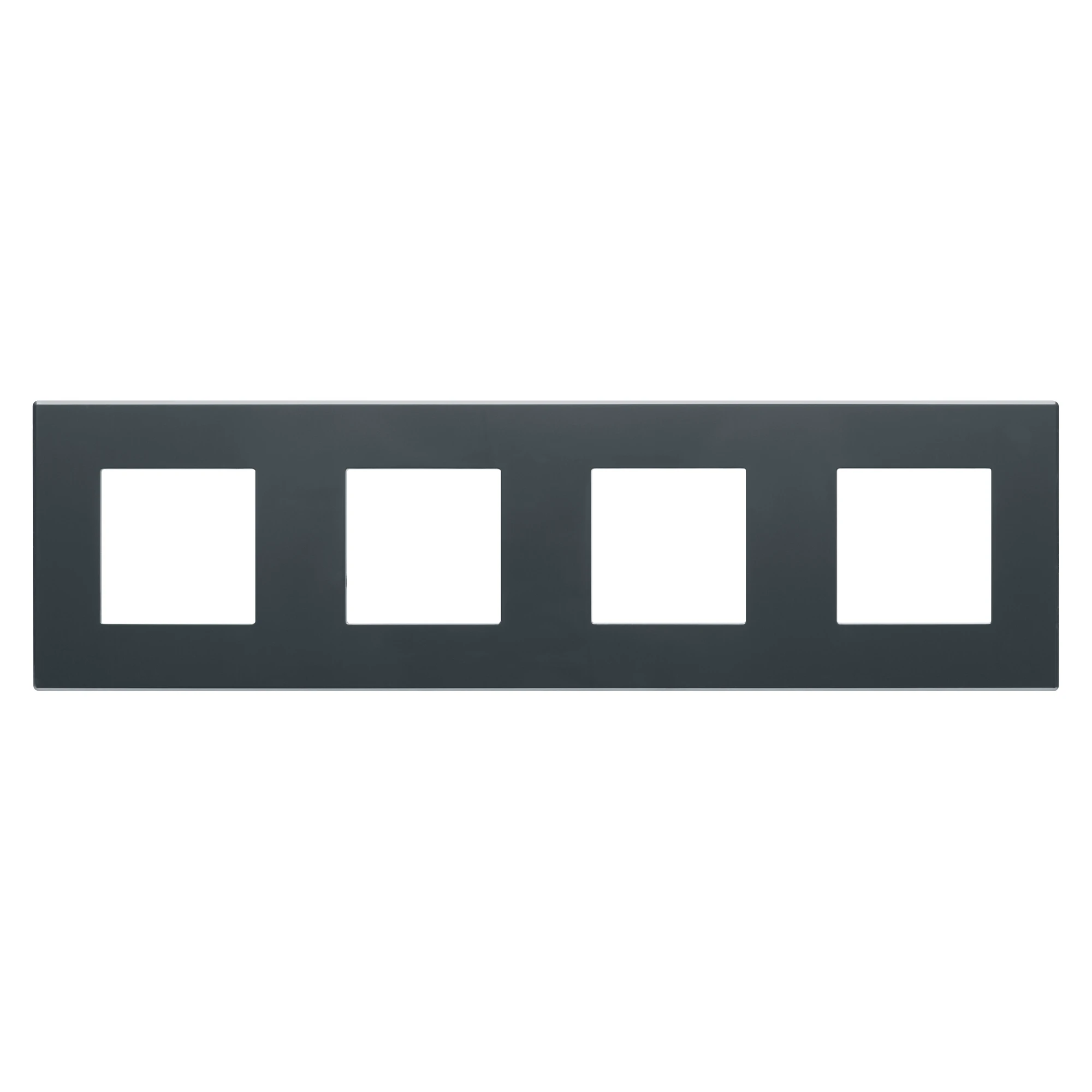 GEWISS GW35904AN DAHLIA PLATE - IN TECHNOPOLYMER - 4 GANG HORIZONTAL/VERTICAL - ANTHRACITE GREY (img_001)