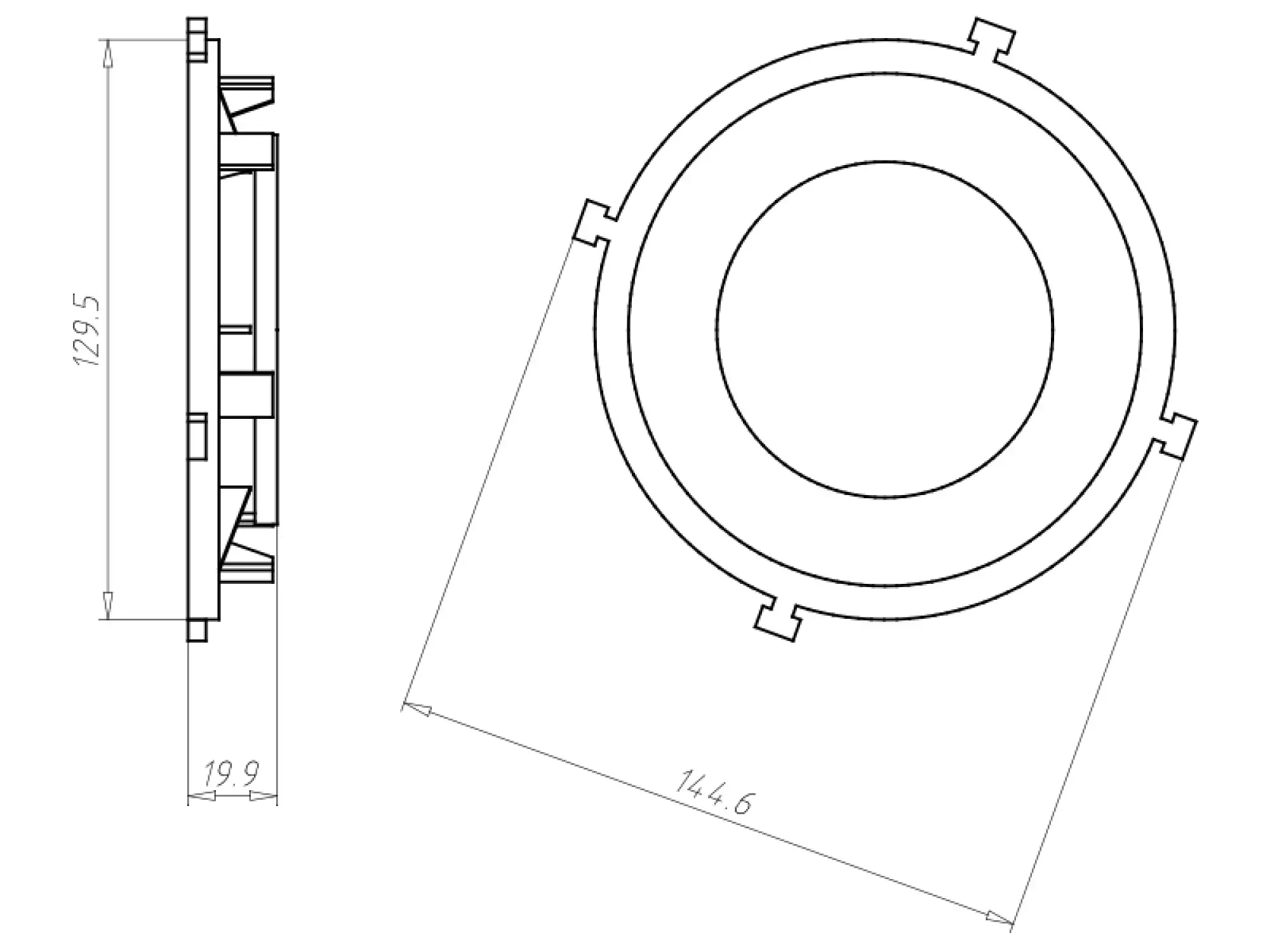 Kaiser 1281-62 Einbaugehäuse, HaloX® 100 Frontteil, Einbaudurchmesser Ø 75 mm für Sichtbeton, Nachfolgetyp zu 1290-82 (img_002)