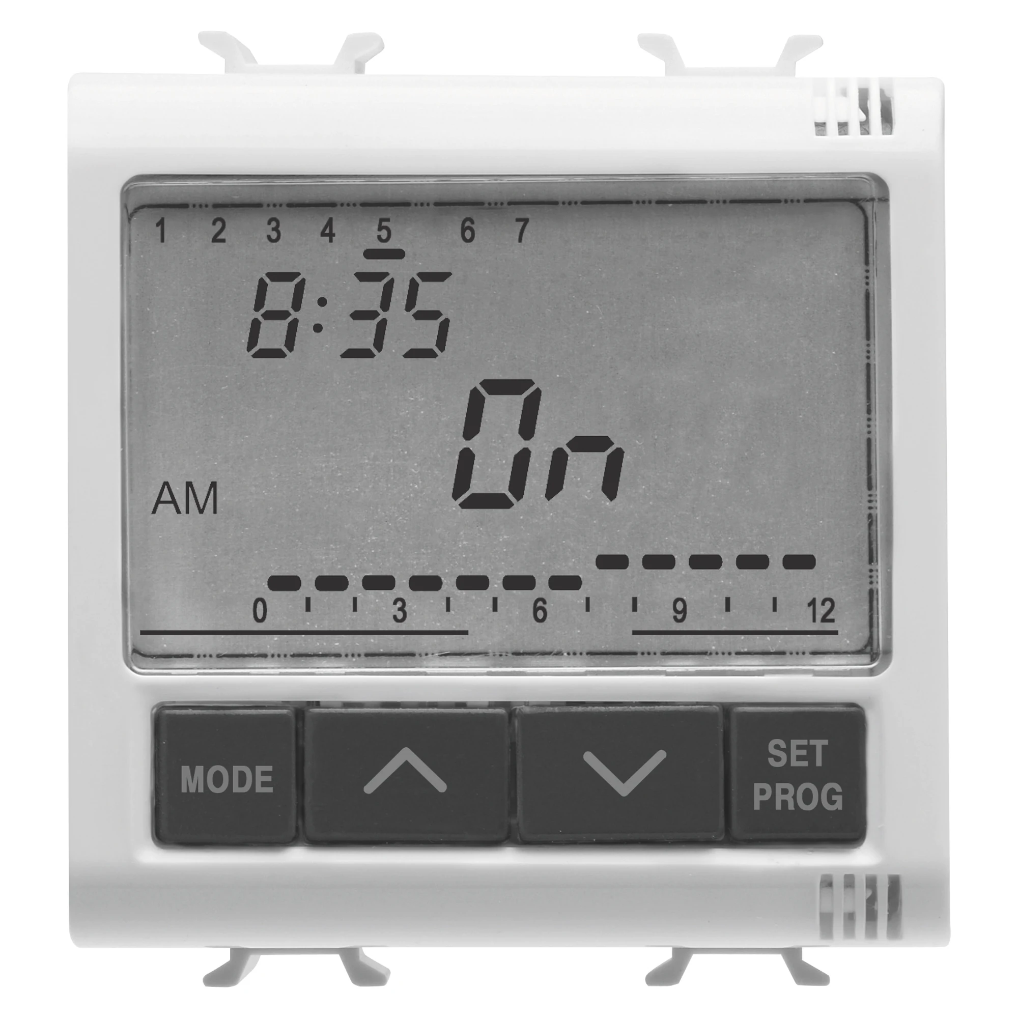 GEWISS GW10581 ELETRONIC DAILY/WEEKLY TIMER, 1-CHANNEL - 230V ac 50/60Hz - 2 MODULES - GLOSSY WHITE - CHORUSMART (img_001) GEWISS GW10581 ELETRONIC DAILY/WEEKLY TIMER, 1-CHANNEL - 230V ac 50/60Hz - 2 MODULES - GLOSSY WHITE - CHORUSMART (img_001)