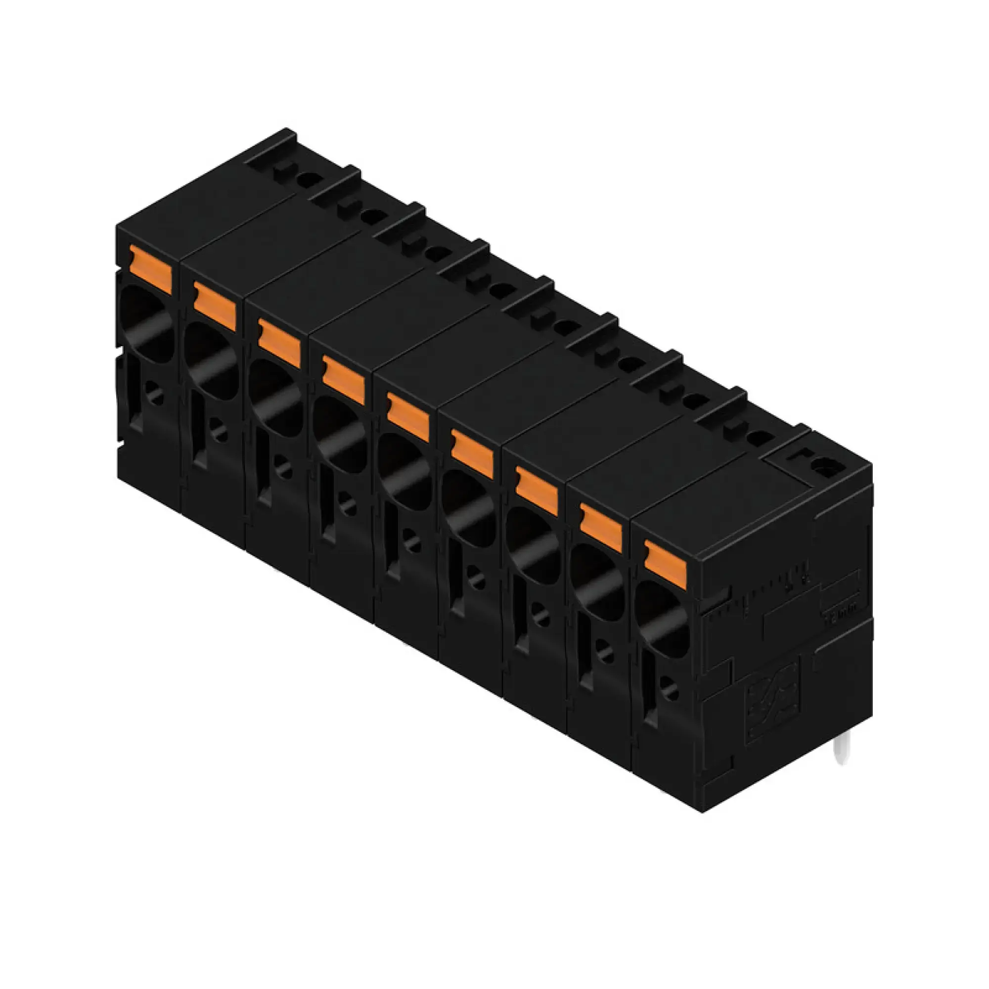 Weidmüller 2473070000 PCB terminal, 1000 V, 41 A, Pitch in mm: 7.50, 6 mm², Number of poles: 9, PUSH IN without actuator, THT solder connection, 90°, Box (img_001) Weidmüller 2473070000 PCB terminal, 1000 V, 41 A, Pitch in mm: 7.50, 6 mm², Number of poles: 9, PUSH IN without actuator, THT solder connection, 90°, Box (img_001)