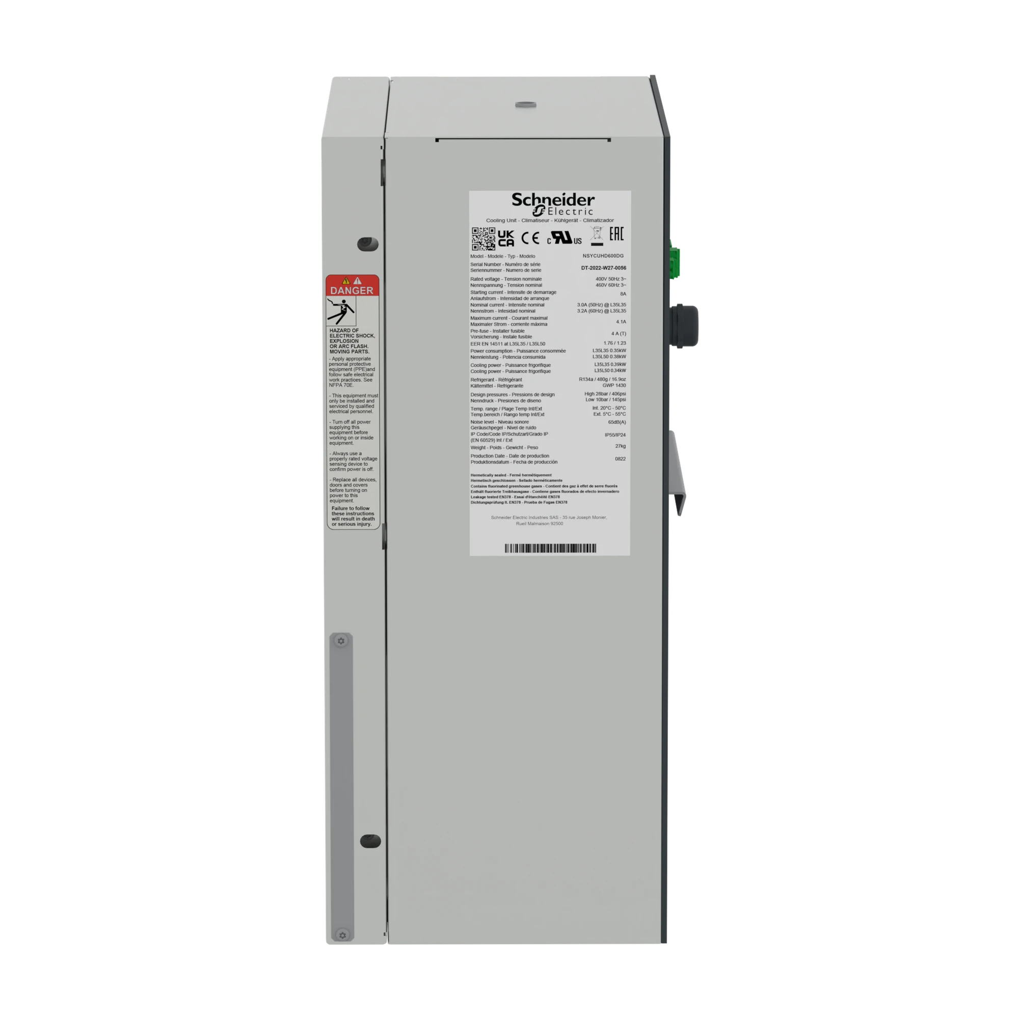 Schneider Electric NSYCUHD600DG Outdoor Wall-Mounted Cooling Unit, Climasys CU, 600W 230V, 50/60Hz, IP55 (img_006) Schneider Electric NSYCUHD600DG Outdoor Wall-Mounted Cooling Unit, Climasys CU, 600W 230V, 50/60Hz, IP55 (img_006)
