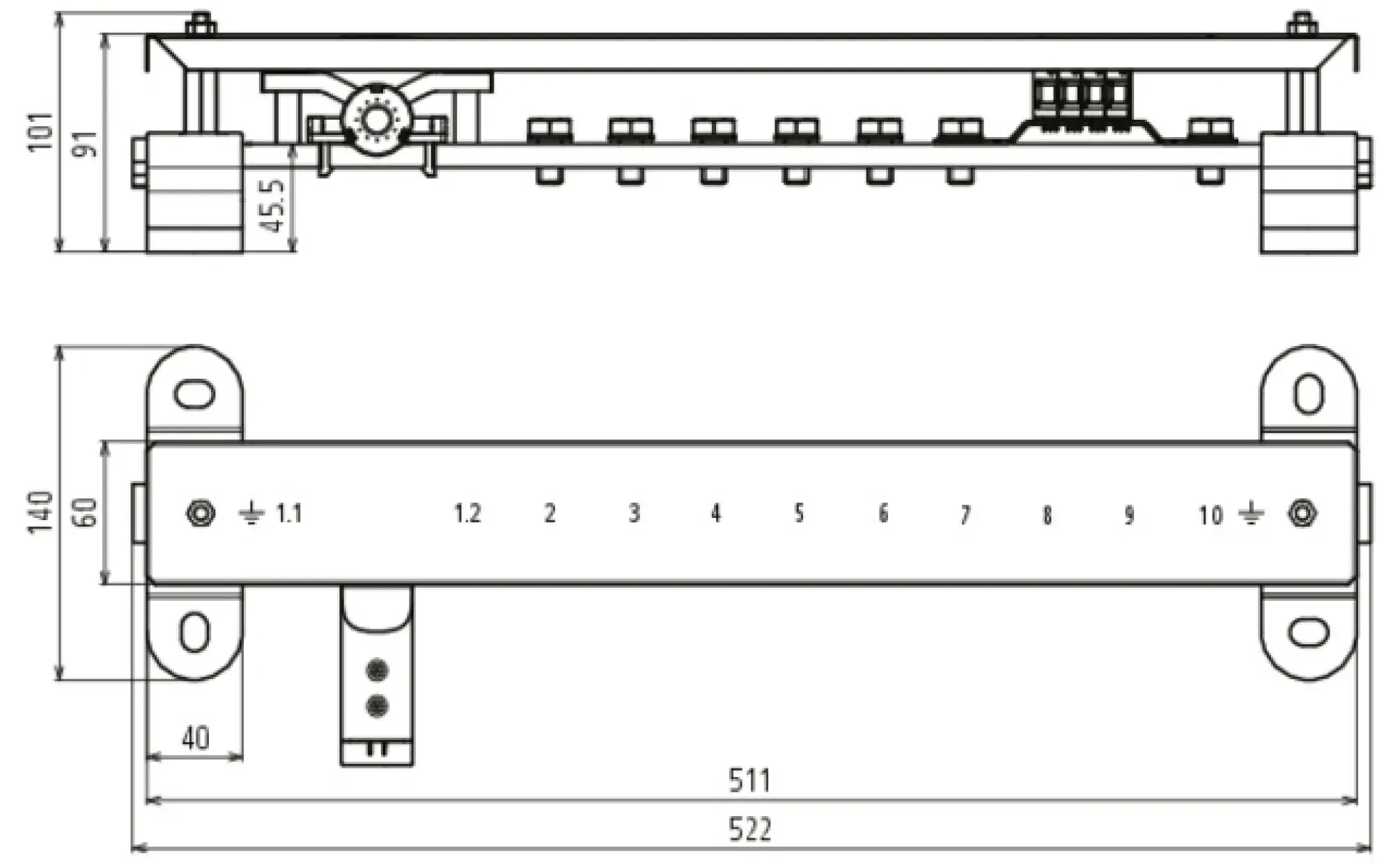 Dehn 472425 EB bar for Ex areas of zone 1/21, 2/22 Kit with push-in adapter & round adapter (img_002)