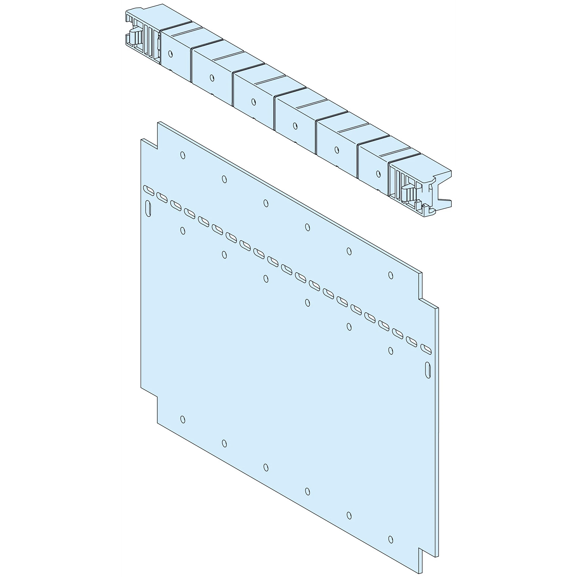 Schneider Electric LVS04951 PrismaSeT-P, Shuttering, Form 4, for cable entry plate, Height=3-4 Modules (img_001)