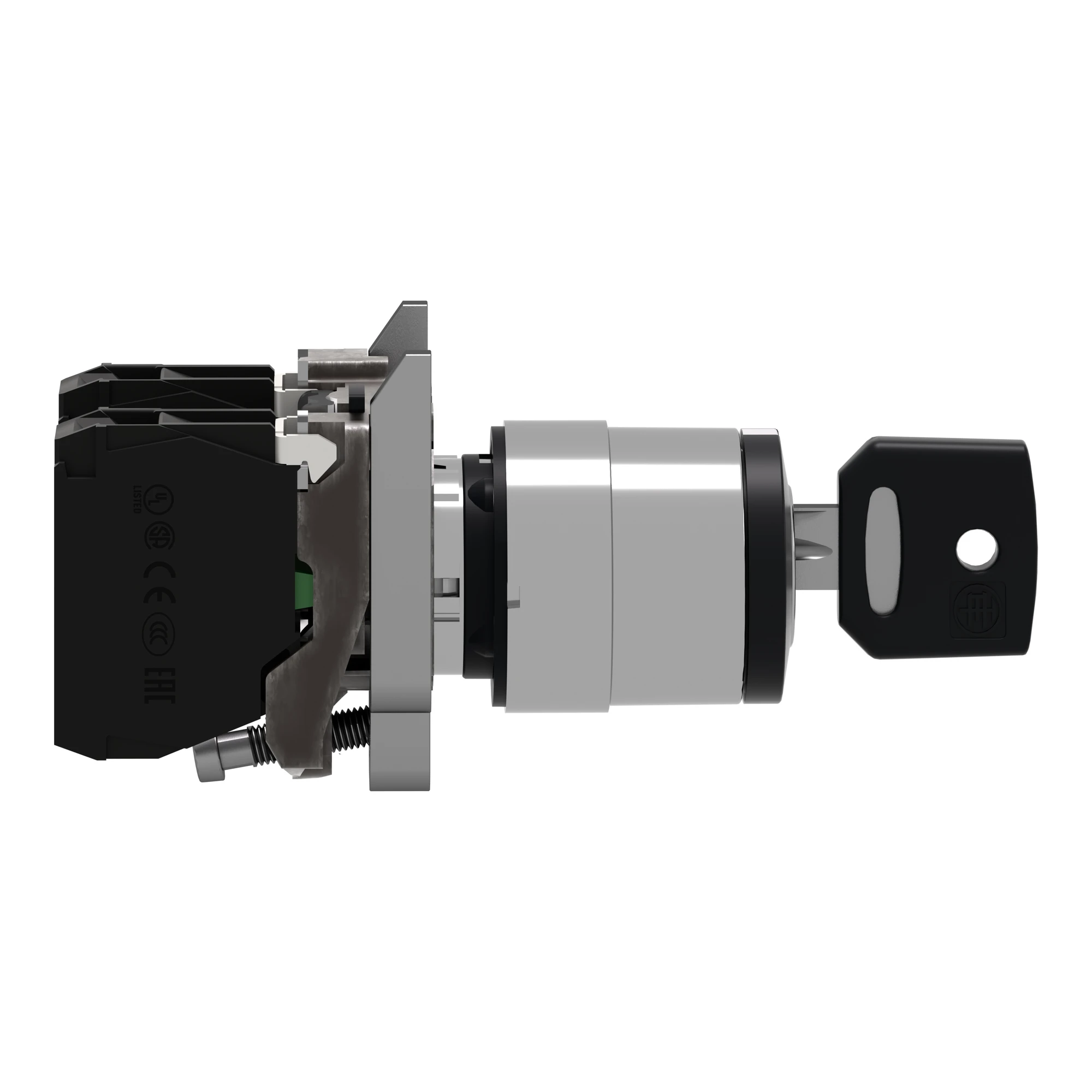 Schneider Electric XB4BG03 Key switch, Harmony XB4, metal, 22mm, black, 3 positions, latching, Ronis 455, 2S (img_004)