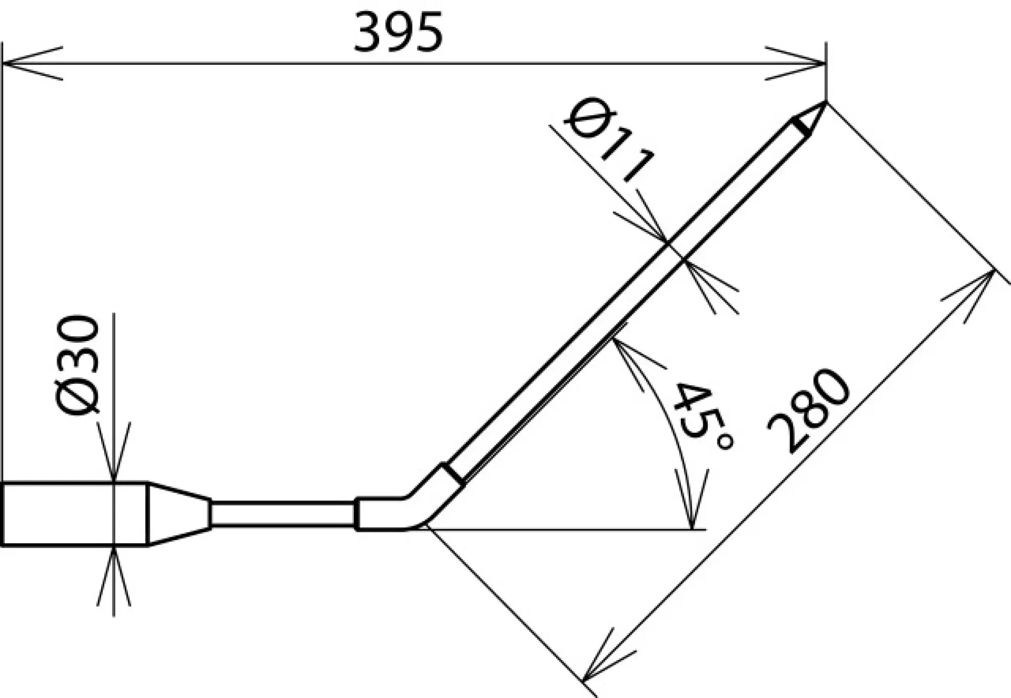 Dehn 766941 Test probe, angled 45° with M8 threaded bolt for PHE 1-24kV (img_002)