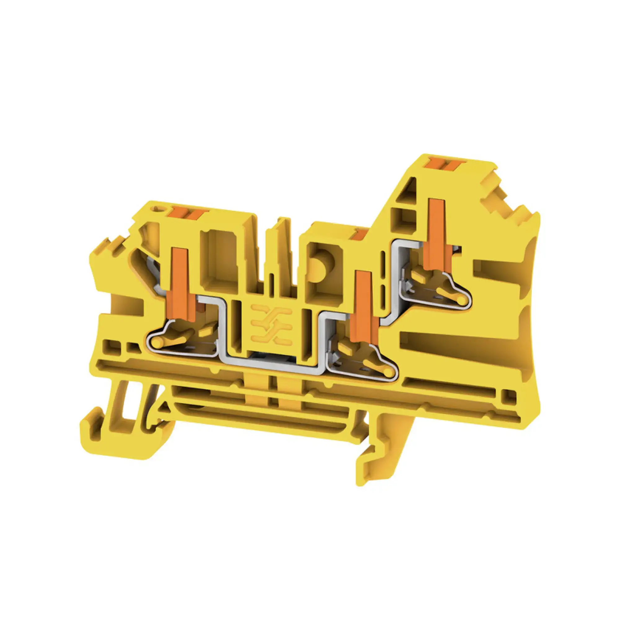 Weidmüller 2872070000 Feed-through terminal block, PUSH IN, yellow, 4 mm², 32 A, 1000 V, Number of connections: 3 (img_001)