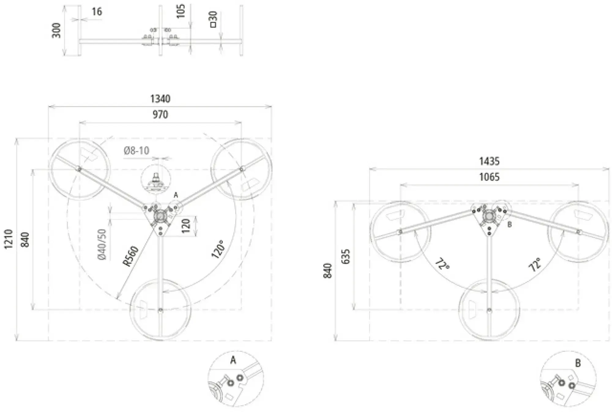 Dehn 105200 Hinged tripod f. air-term. rods D40mm L 4-5.5m inclin. angle 10° St/tZn (img_002)