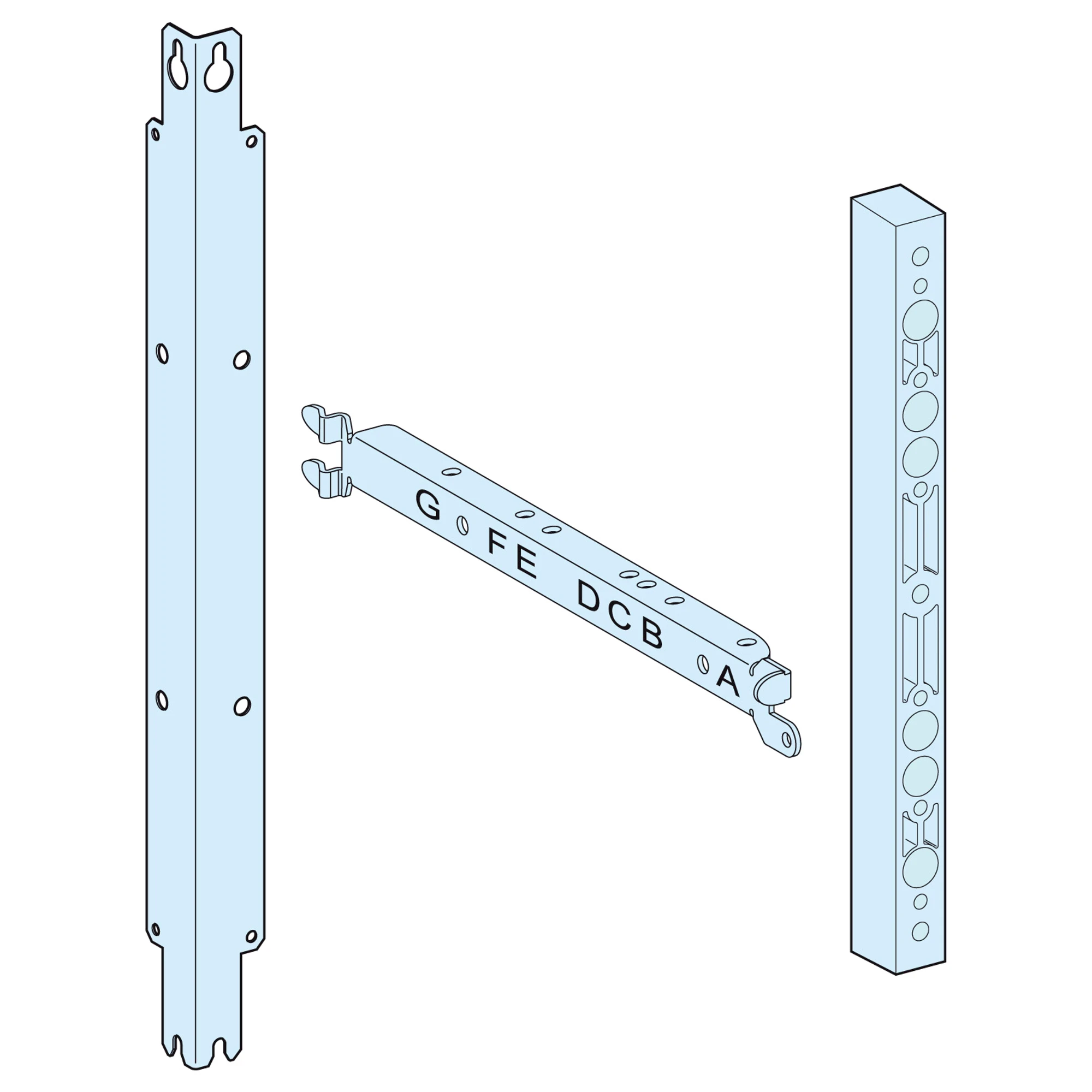 Schneider Electric LVS03546 PrismaSeT-P, Mounting Plate, 10x FuPacT ISFL160/4-5x ISFL250-630, 185mm Busbar, vertical, Width=650mm, Height=24 Modules (img_001)