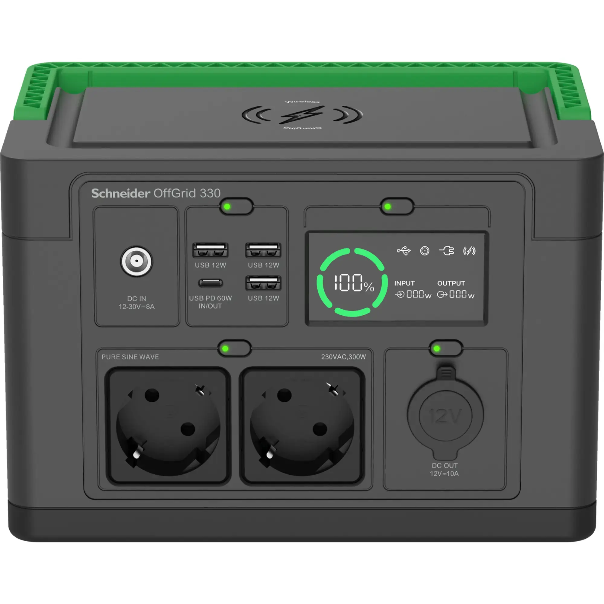 APC PPS330-GR Schneider tragbare OffGrid Powerstation 330, 230V, 332Wh Lithium-Ionen, LCD, 2 Schuko Ausgänge, Sinuswelle, 3 USB-A, 1 USB-C, kabelloses Ladegerät (img_003) APC PPS330-GR Schneider tragbare OffGrid Powerstation 330, 230V, 332Wh Lithium-Ionen, LCD, 2 Schuko Ausgänge, Sinuswelle, 3 USB-A, 1 USB-C, kabelloses Ladegerät (img_003)