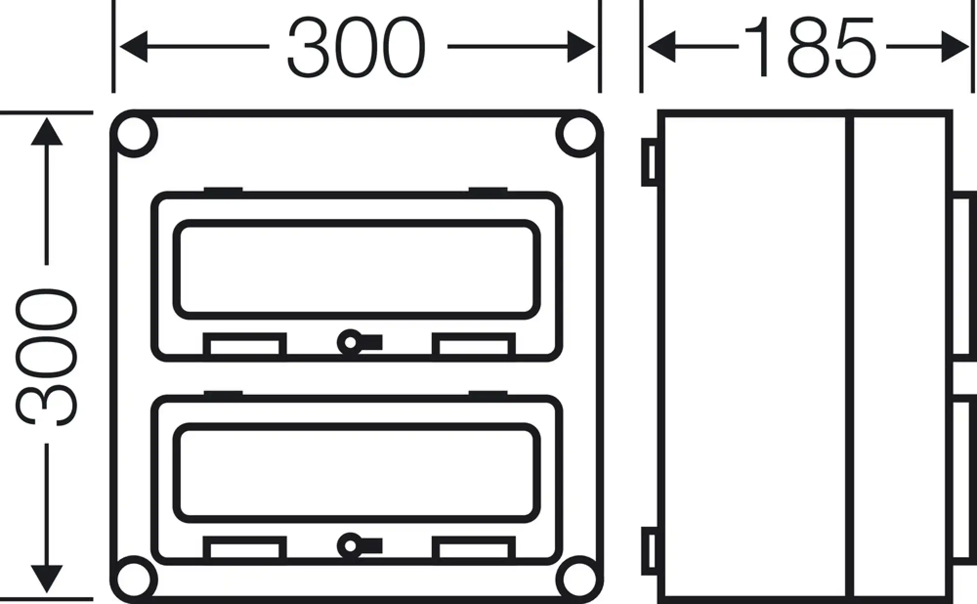 Hensel 2000616 Mi-Automatengehäuse, 24 TE, mit 2 Klappdeckeln, o. PE- und N-Klemmen Mi 1227 (img_003)