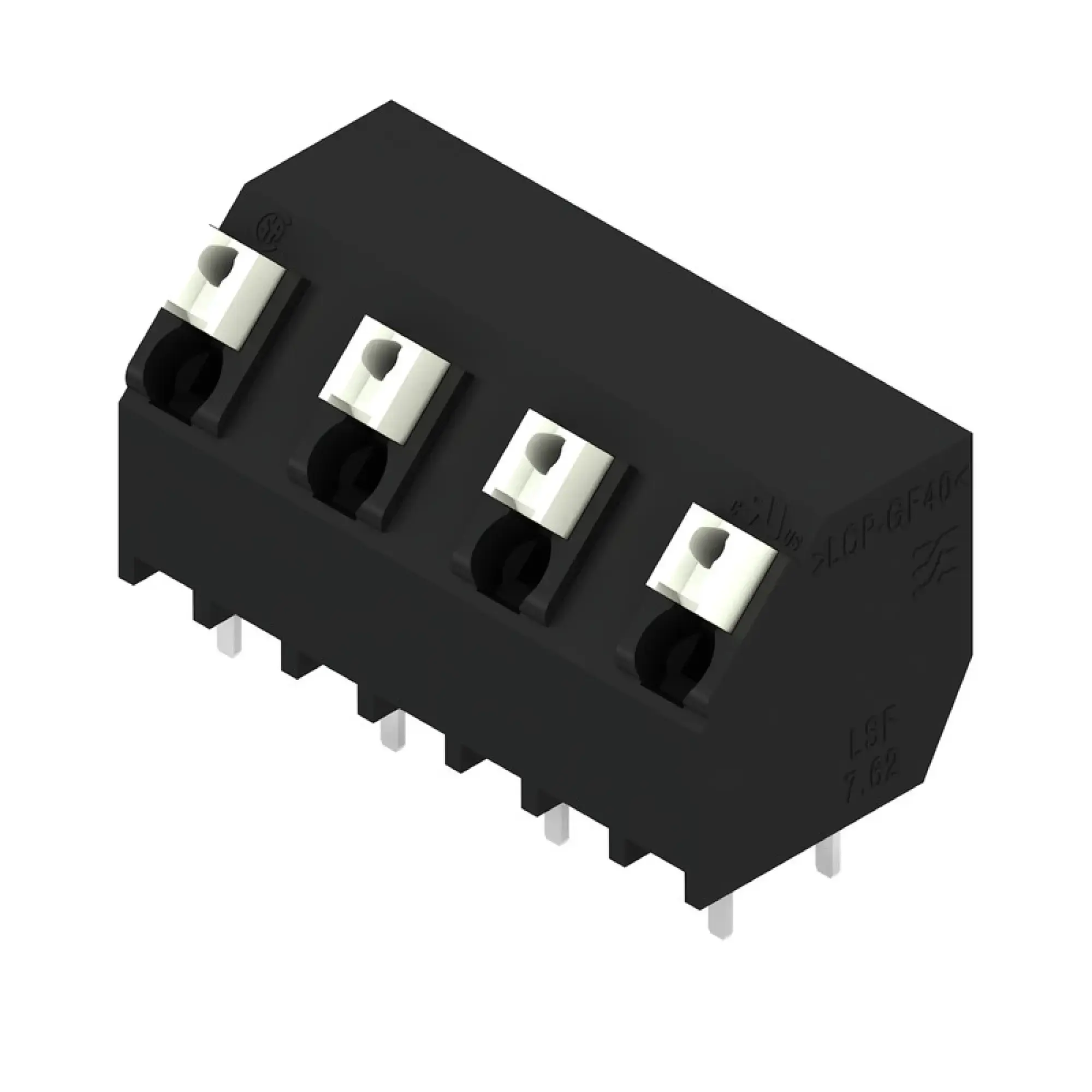 Weidmüller 1887180000 PCB terminal, 630 V, 17.5 A, Pitch in mm: 7.62, 1.5 mm², Number of poles: 4, PUSH IN with actuator, THT/THR solder connection, 135°, Tape (img_001)