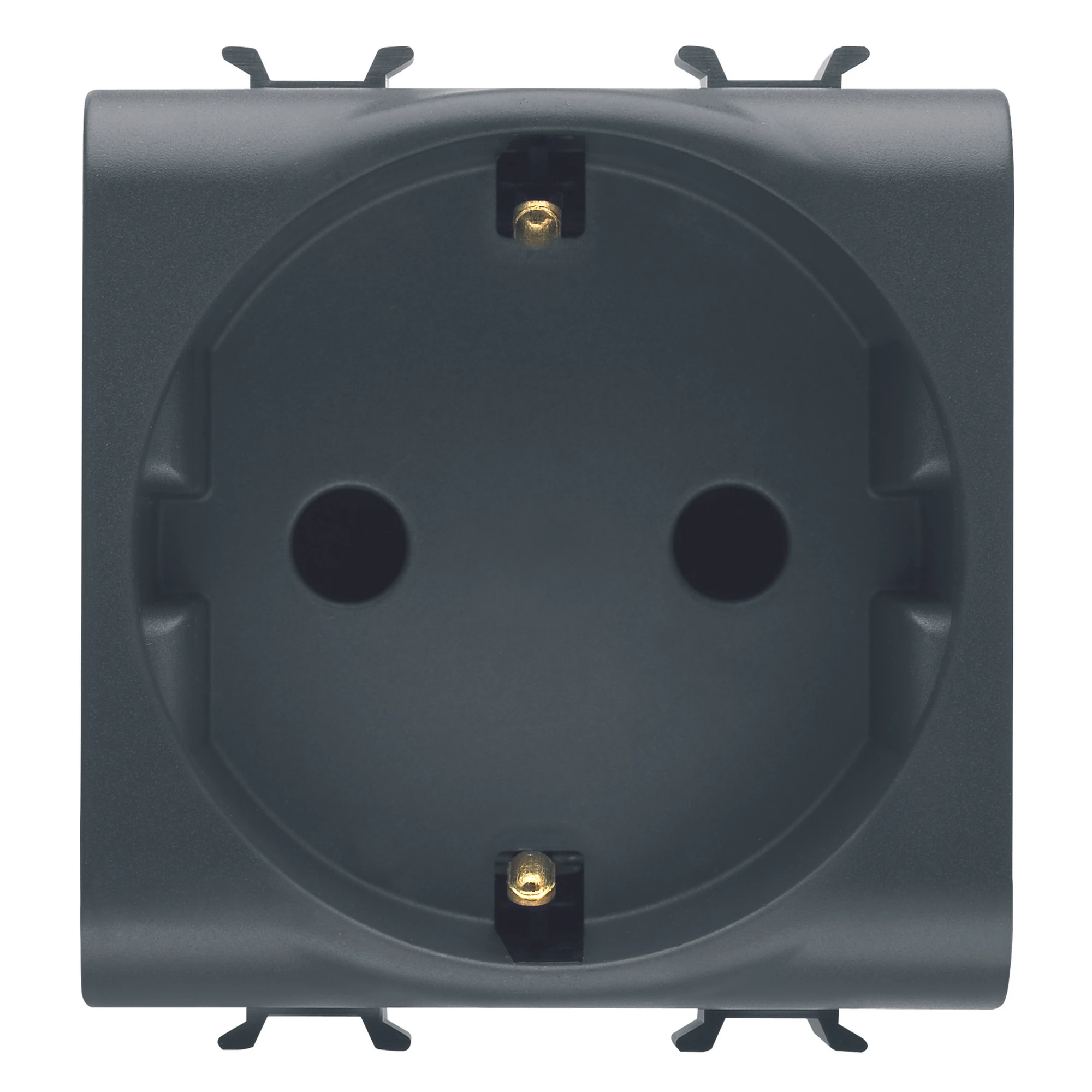 GEWISS GW12341 GERMAN STANDARD SOCKET-OUTLET 250V ac - FRONT TIGHTENING TERMINALS - 2P+E 16A - 2 MODULES - SATIN BLACK - CHORUSMART (img_001) GEWISS GW12341 GERMAN STANDARD SOCKET-OUTLET 250V ac - FRONT TIGHTENING TERMINALS - 2P+E 16A - 2 MODULES - SATIN BLACK - CHORUSMART (img_001)