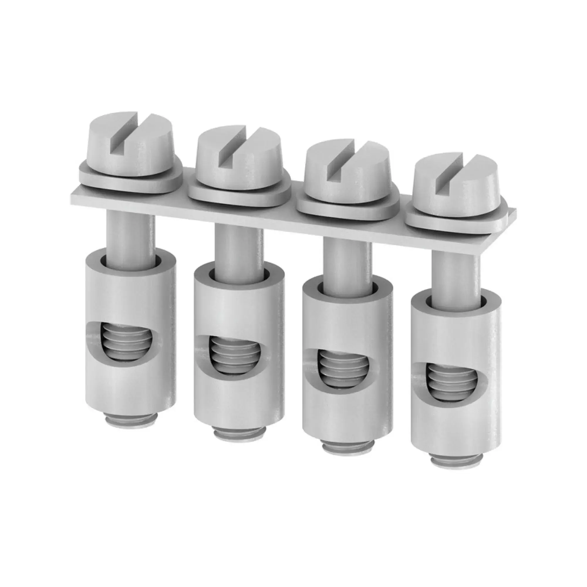 Weidmüller 0337200000 Cross-connector (terminal), when screwed in, grey, 24 A, Number of poles: 4, Pitch in mm: 6.00, Insulated: No, Width: 23.4 mm (img_001)