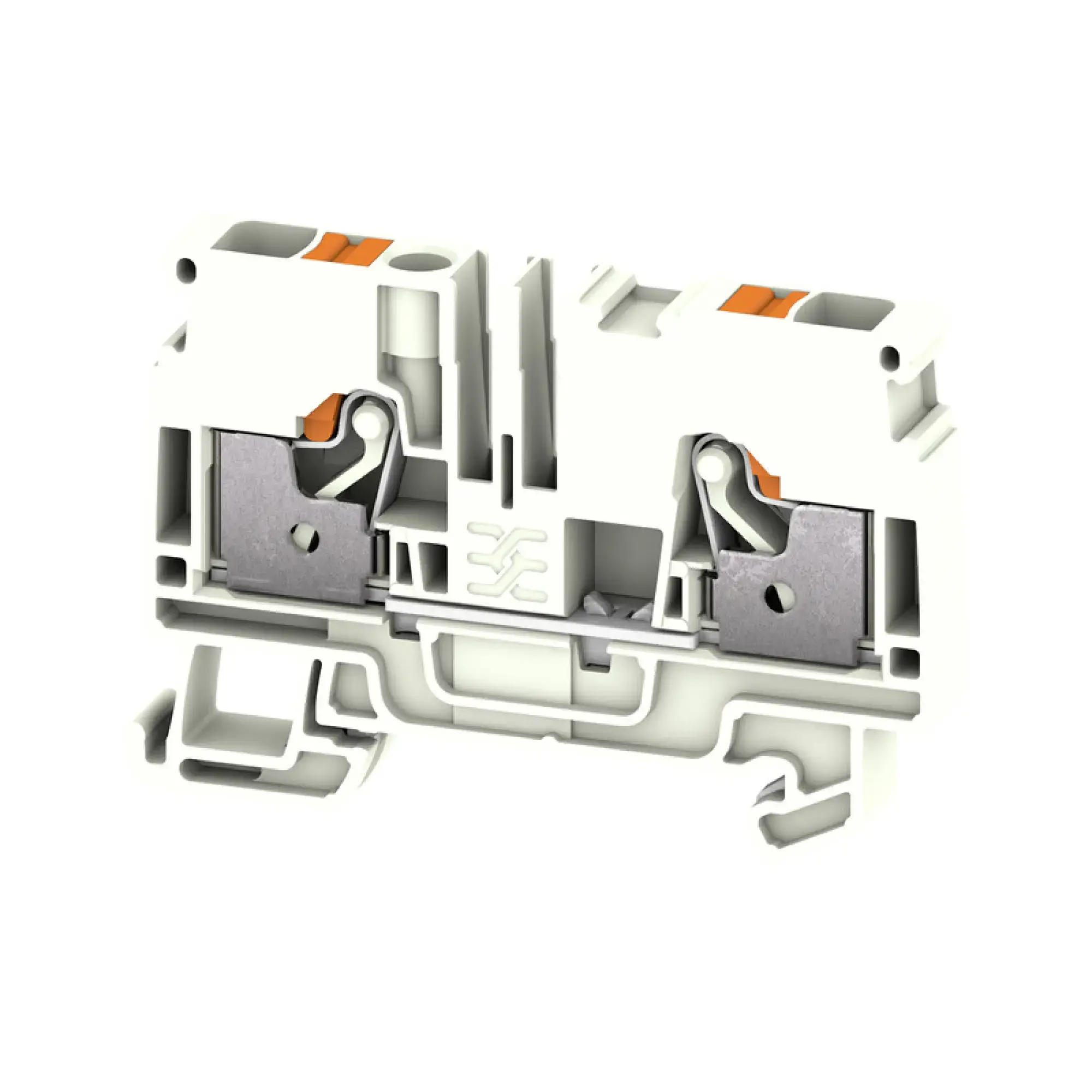 Weidmüller 2734160000 PE terminal, PUSH IN, white, 6 mm², 800 V, Number of connections: 2, Number of levels: 1, TS 35, V-0, Wemid (img_001) Weidmüller 2734160000 PE terminal, PUSH IN, white, 6 mm², 800 V, Number of connections: 2, Number of levels: 1, TS 35, V-0, Wemid (img_001)