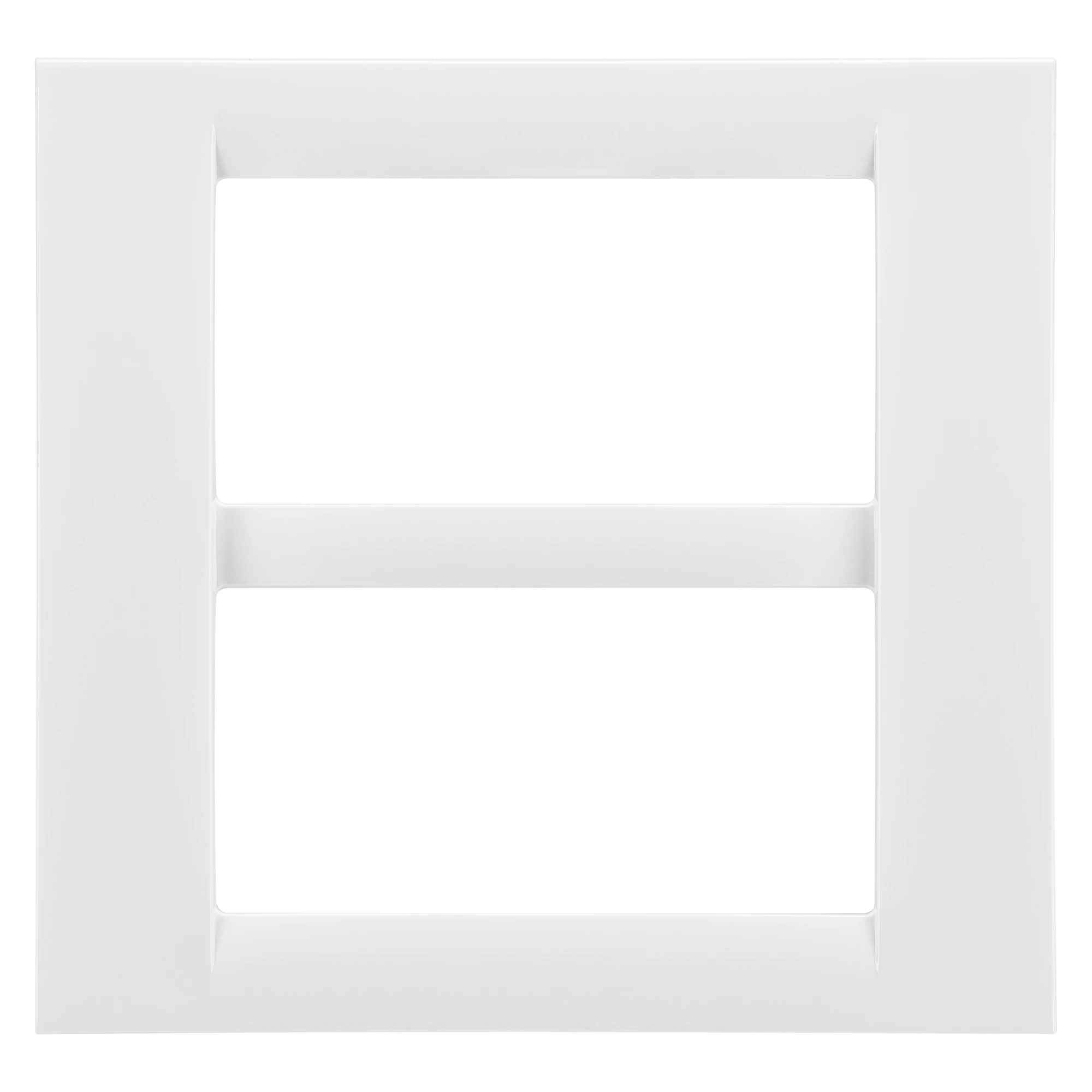 GEWISS GW22107 VIRNA PLATE - IN TECHNOPOLYMER GLOSS FINISHING - 8 GANG (4+4 OVERLAPPING) - CLOUD WHITE - SYSTEM (img_001)