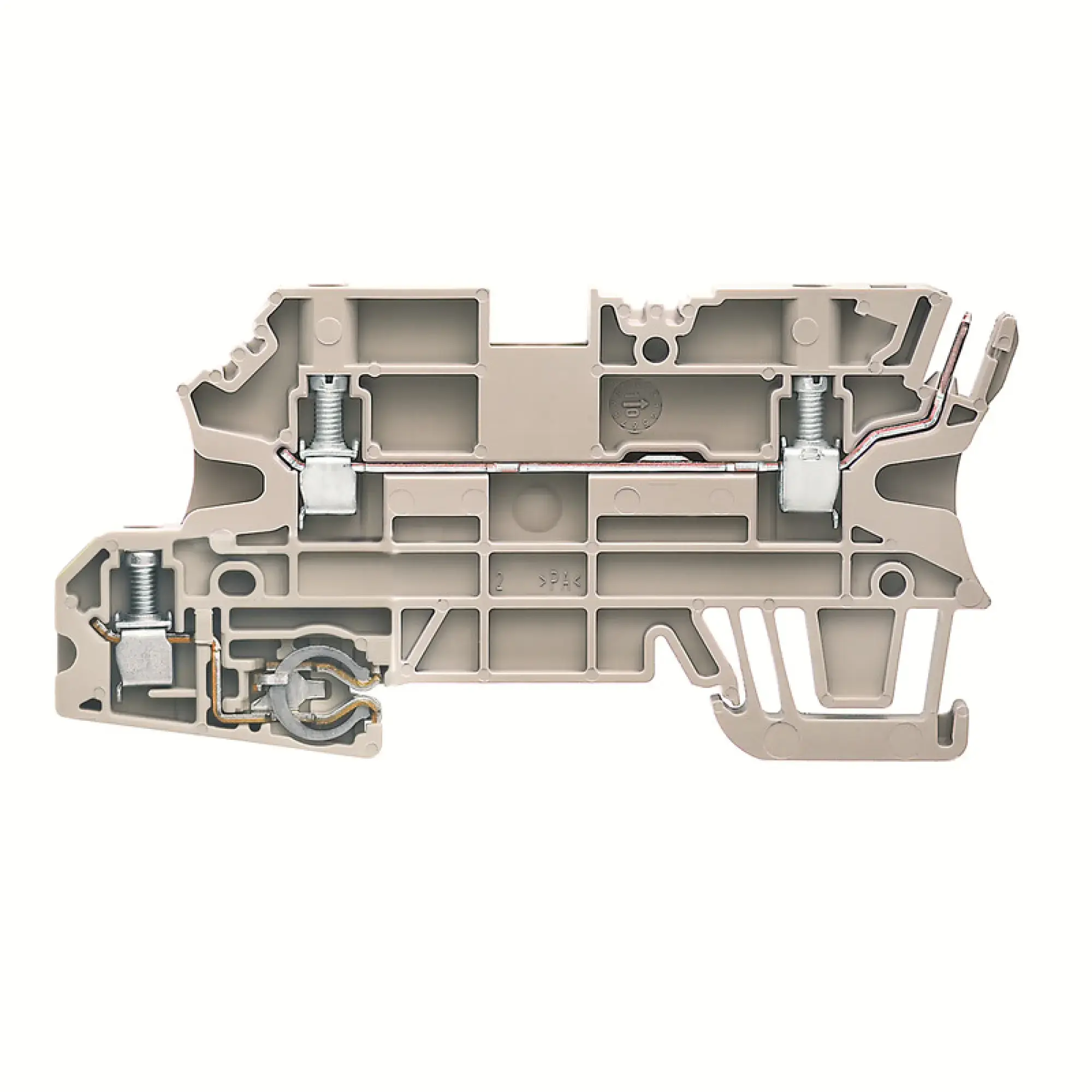 Weidmüller 1143040000 Multi-tier modular terminal, Clamping yoke, dark beige, 2.5 mm², 250 V, 250 V, Number of connections: 4, Number of levels: 2, TS 35, V-0, Wemid (img_001)