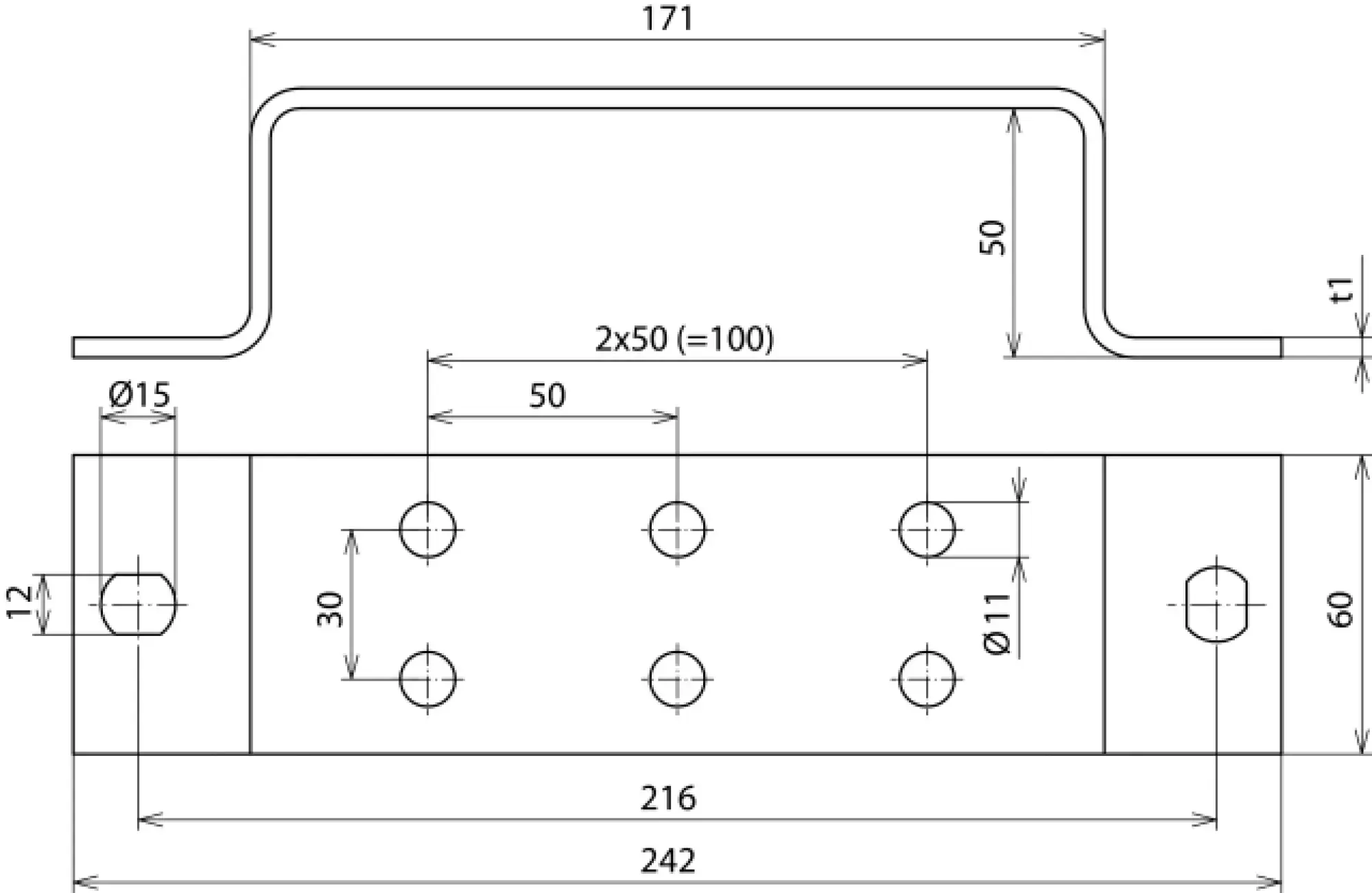 Dehn 472022 Earthing busbar St/tZn f. equipotential bonding with 2 x 3 terminals (img_002)